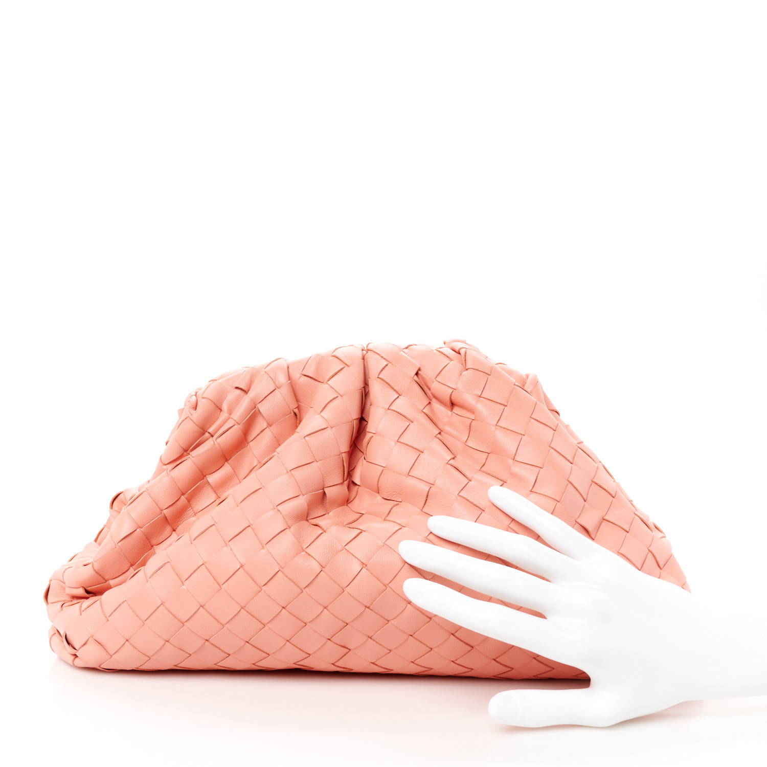 【BOTTEGA VENETA】Mini Pouch Peach BOTTEGA VENETA Nappa Intrecciato Teen Pouch Peach 1618155