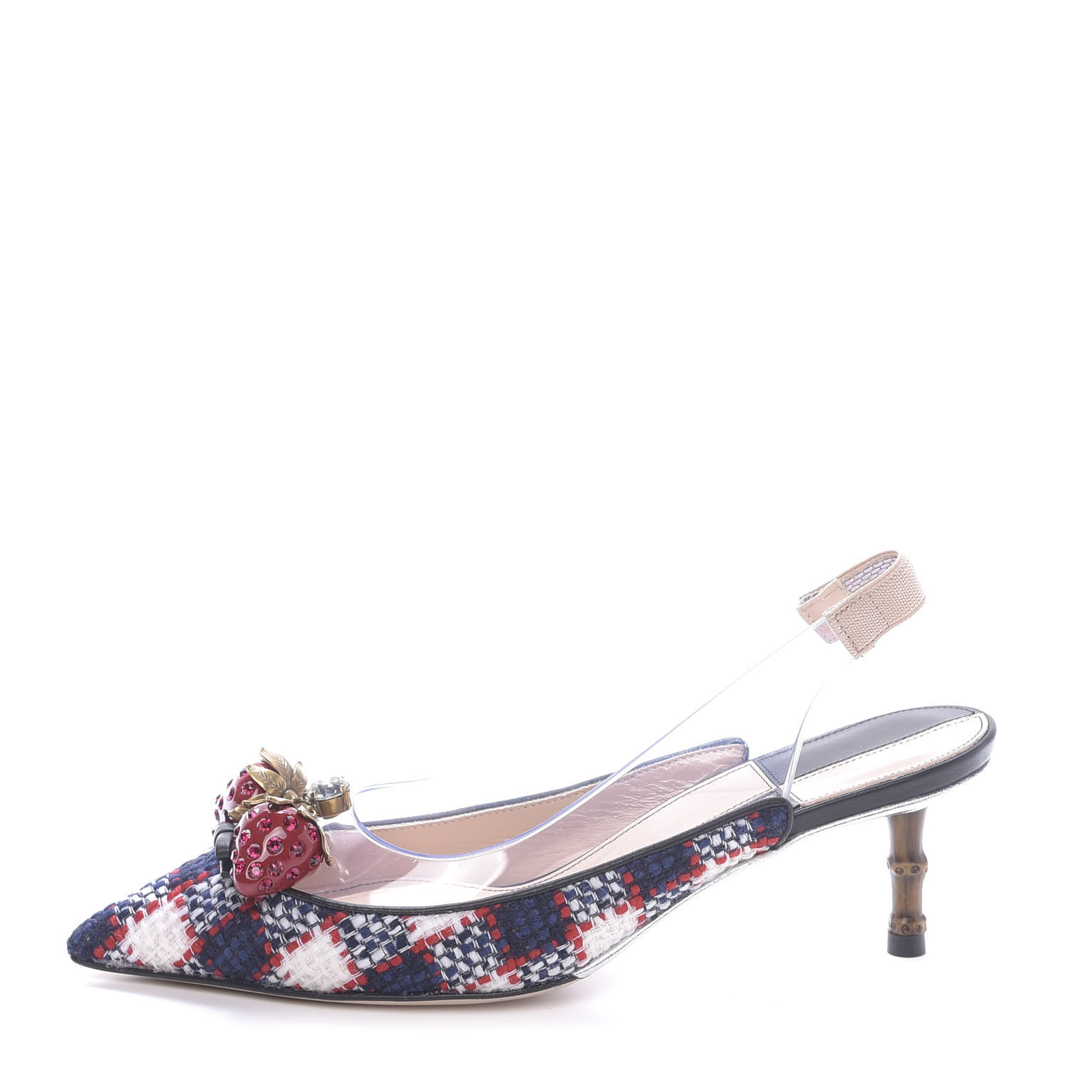 VIP【関税送料無料】希少 Gucci Wering 45 Slingback Gucci White Leather Gold Star Slingback Pumps Size 4/34.5