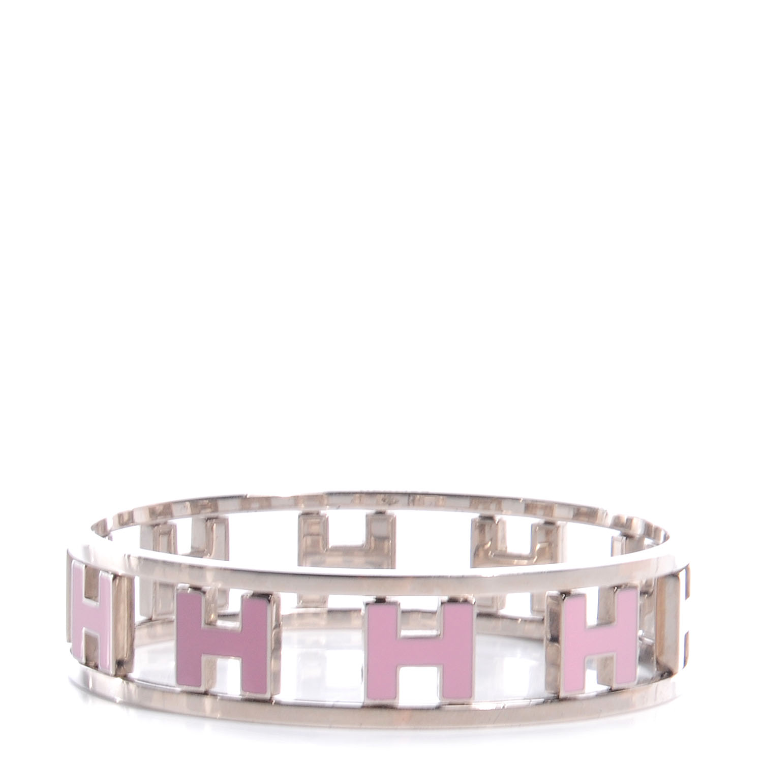 (*)様 HERMES bracelet H ピンク バングル　エルメス　クリッ HERMES (エルメス) クリックH ロゴ エナメルバングル