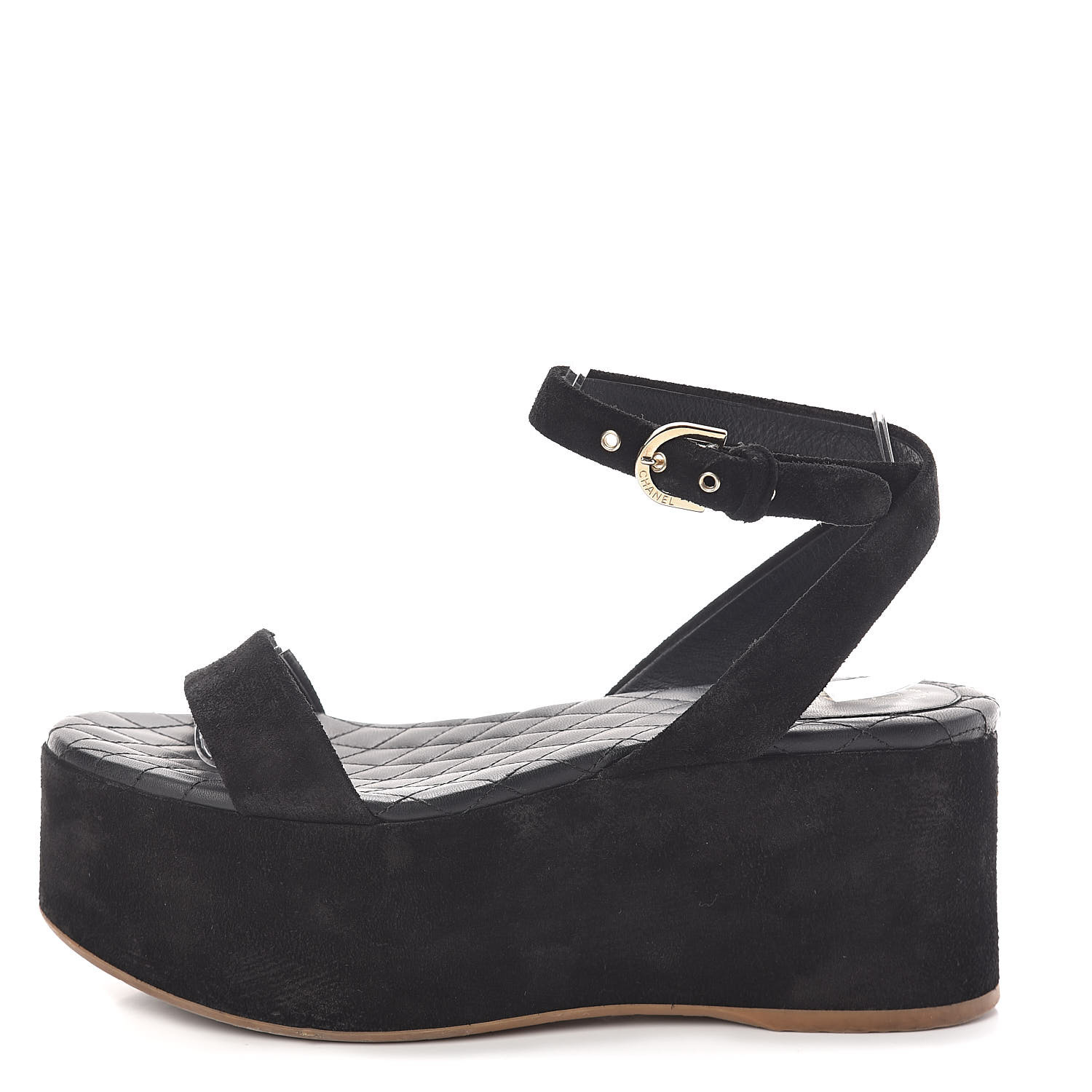 靴 Chanel Black Suede Platform Sandals Chanel Black Suede Platform Sandals Size 6.5/37 | Yoogi's Closet