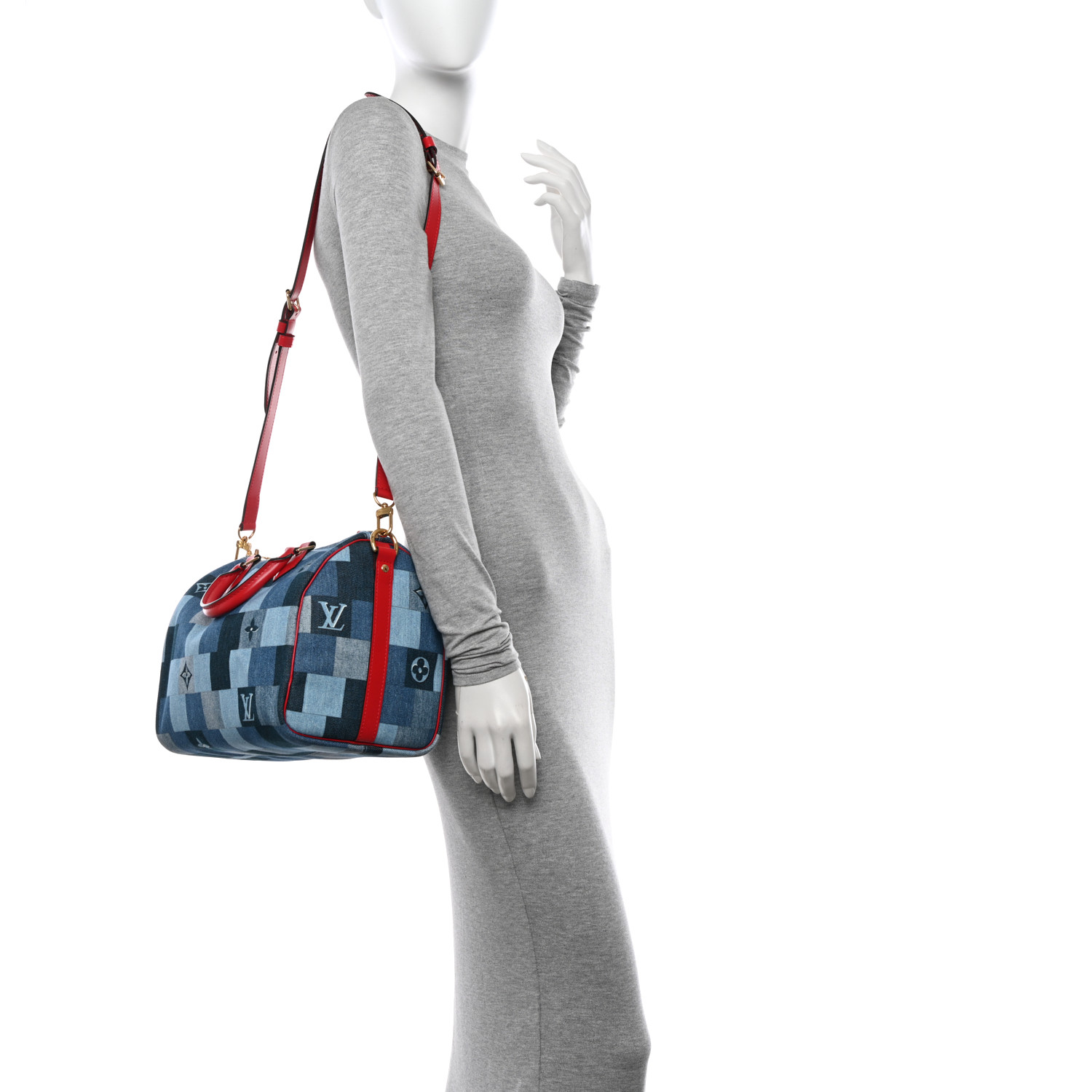LOUIS VUITTON Denim Damier Monogram Patchwork Speedy