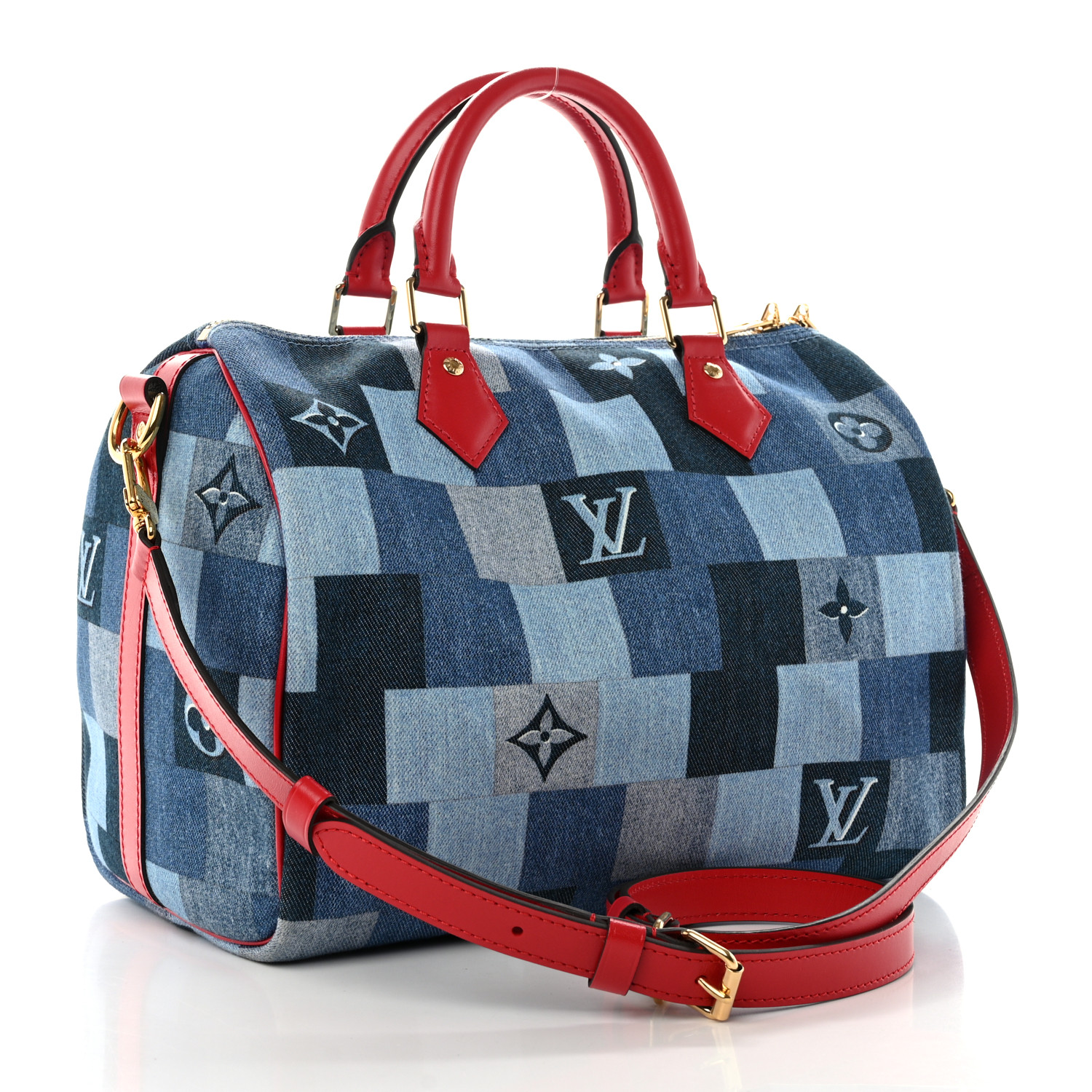 ルイヴィトン LOUIS VUITTON Denim Damier Monogram Patchwork Speedy