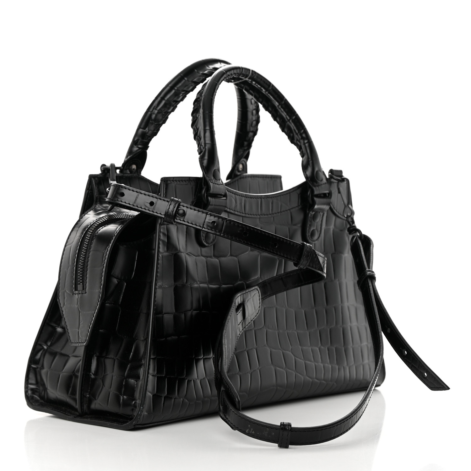 【高価値】 BALENCIAGA Semi Neo Embossed Crocodile Calfskin Shiny スポーツトイ・アクショントイ