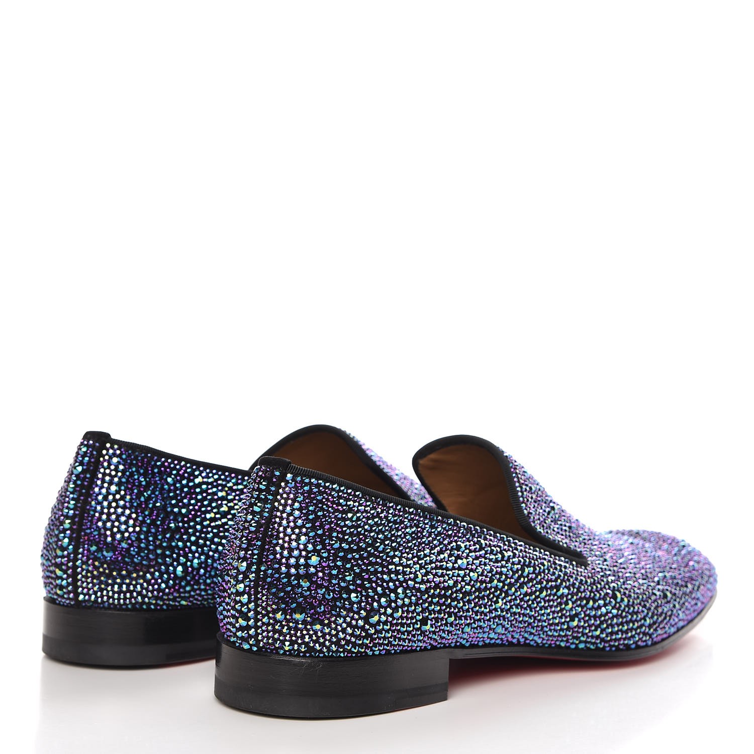 靴 ChristianLouboutin Dandelion Strass Flat Christian Louboutin Dandelion Strass Logo Black Suede Loafer