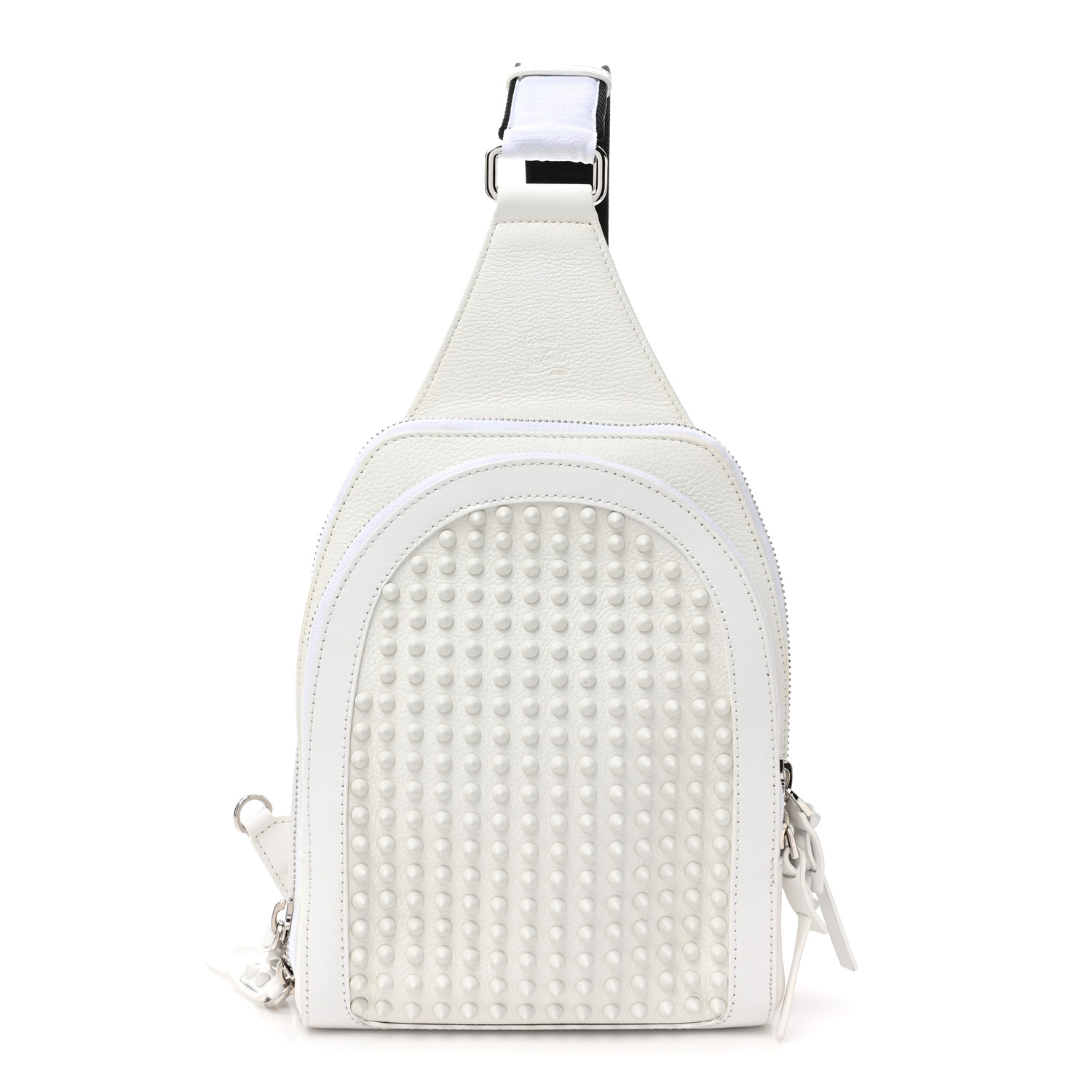 Christian Louboutin バックパック ホワイト Explorafunk - Backpack - Calf leather, glitter and suede