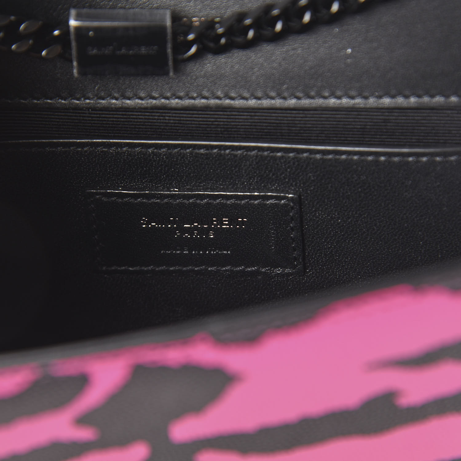 SAINT LAURENT Grain De Poudre Zebra Print Small Monogram