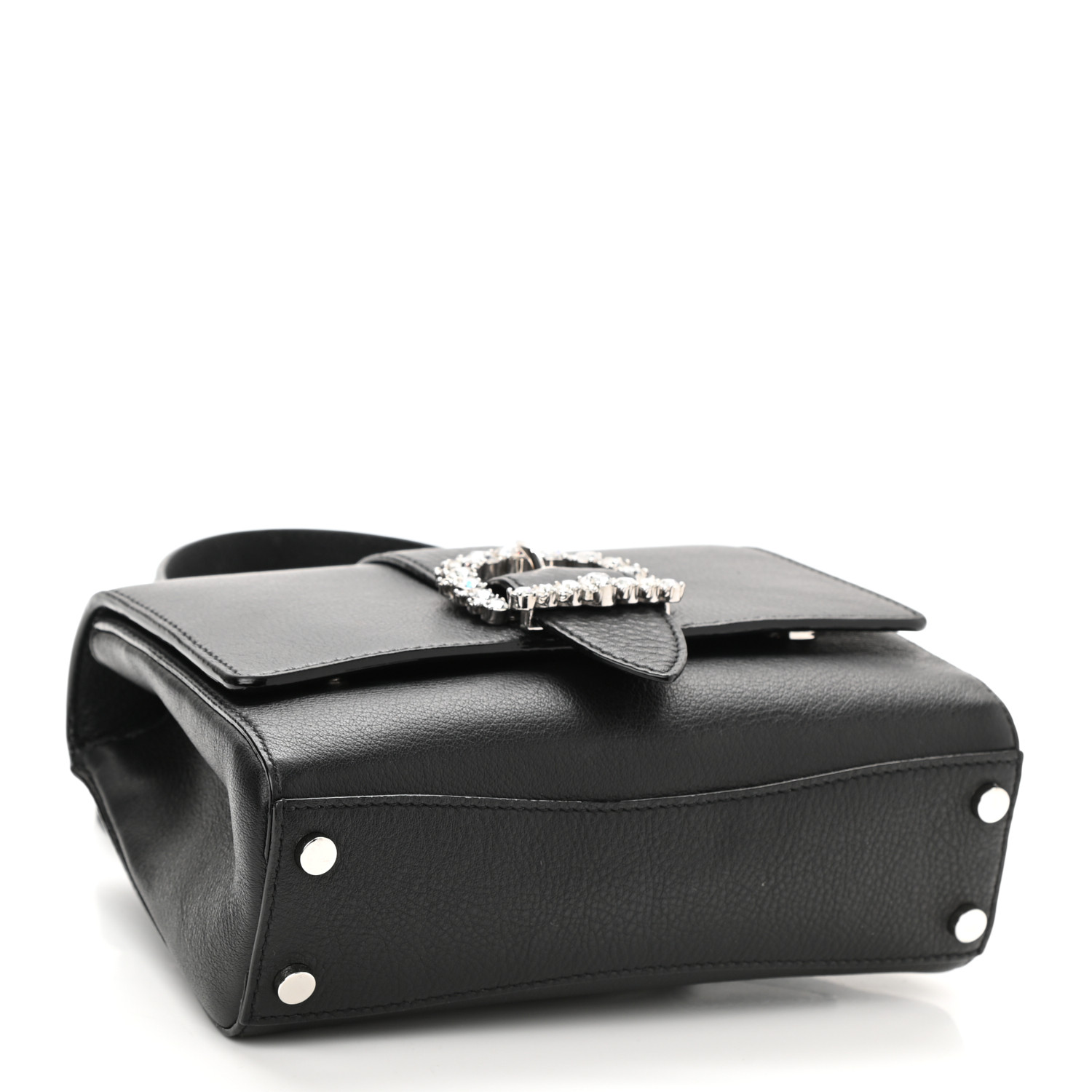 【JIMMY CHOO】Cheri Top Handle/M-Osgl-Black ★関税送料込み JIMMY CHOO Calfskin Crystal Small Cheri Top Handle Bag Black