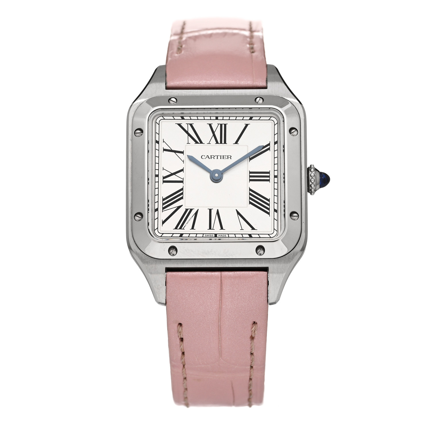 CARTIER Stainless Steel Alligator 27.5mm Santos Dumont