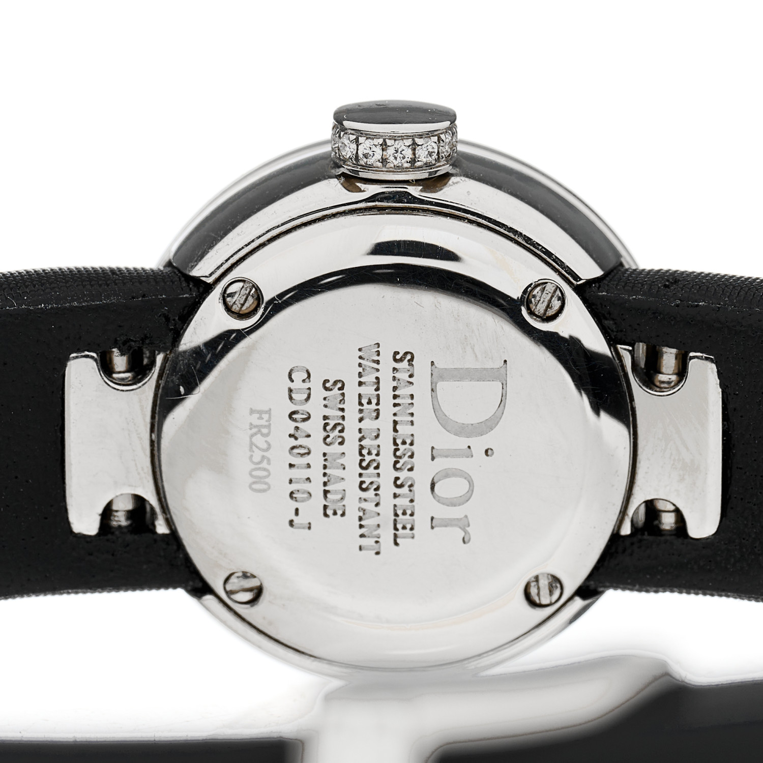 Dior 腕時計 CHRISTIAN DIOR Stainless Steel Satin Diamond Bezel Mother of