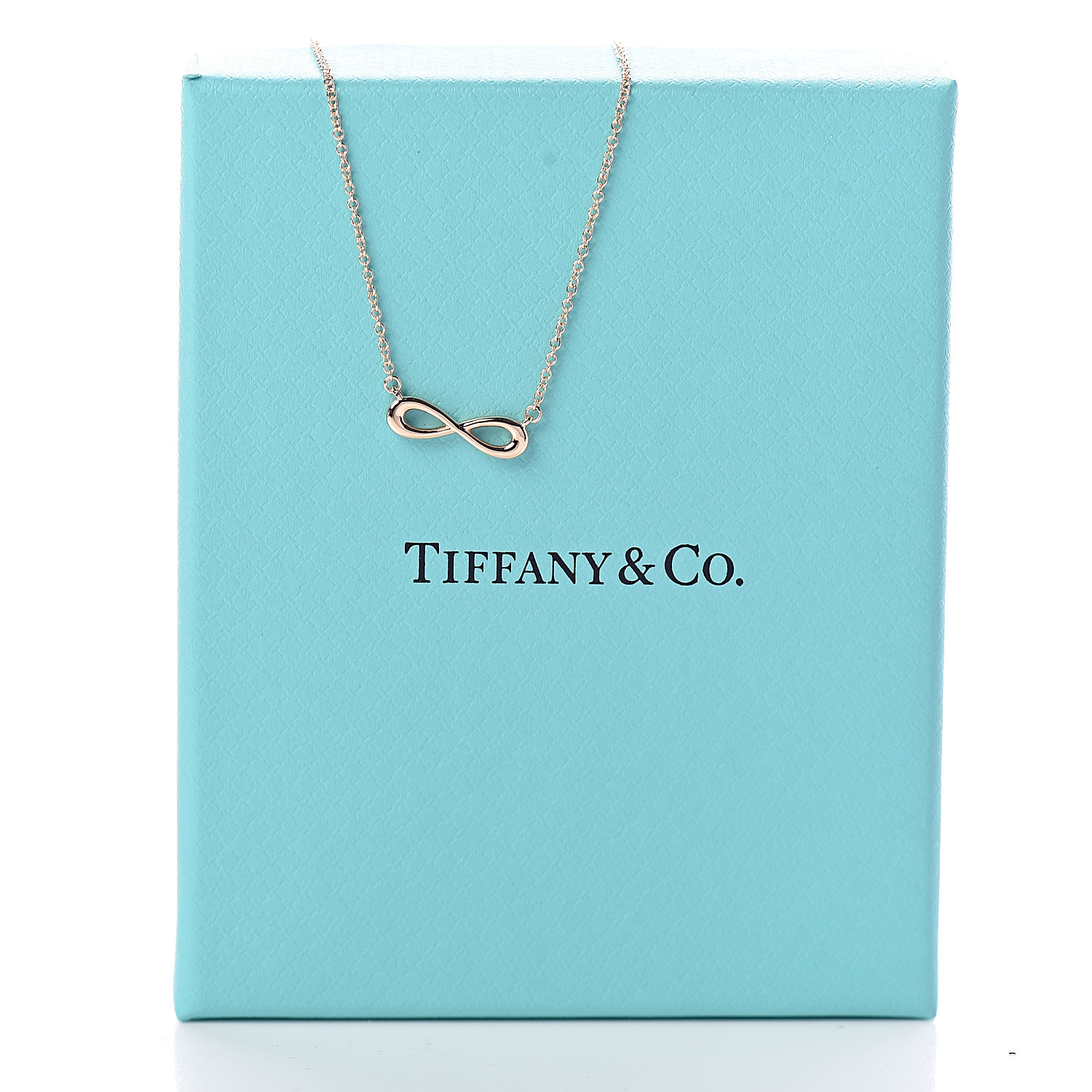 TIFFANY 18K Rose Gold Infinity Pendant Necklace 474221