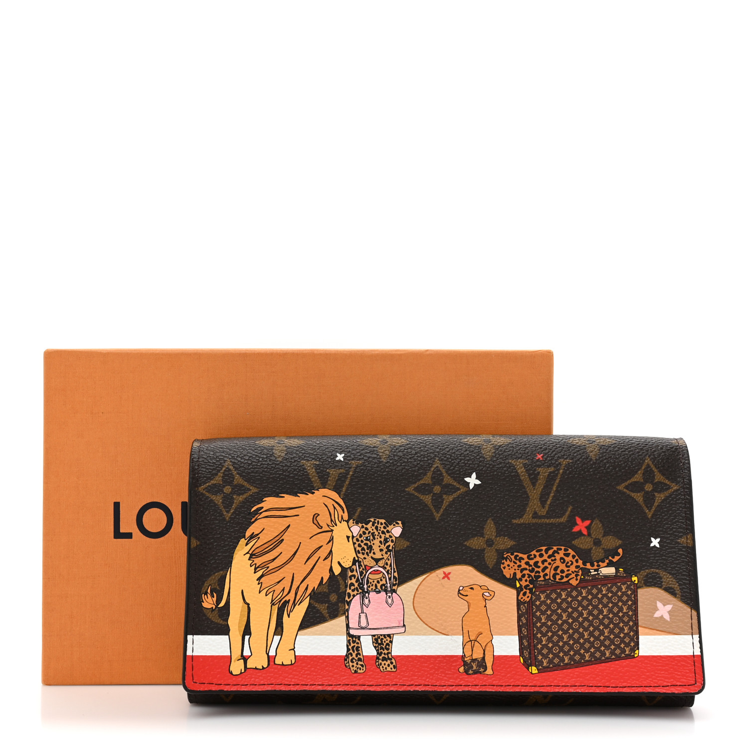 LOUIS VUITTON Monogram 2018 Christmas Animation Sarah Wallet