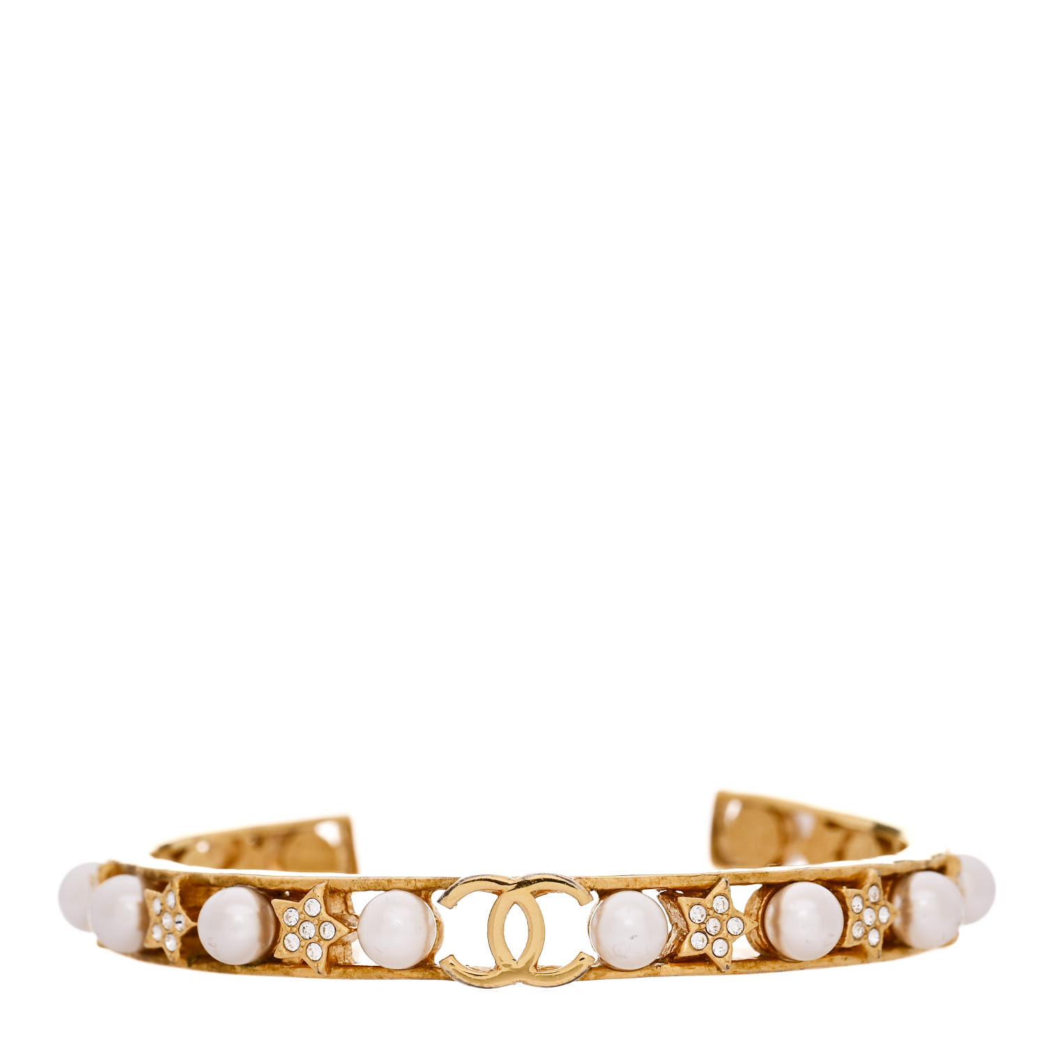 国内即発 CHANEL CC ハートチャーム ゴールドカラー bracelet Chanel Heart Pearl Bracelet With CC logo Crystal Light Gold Tone