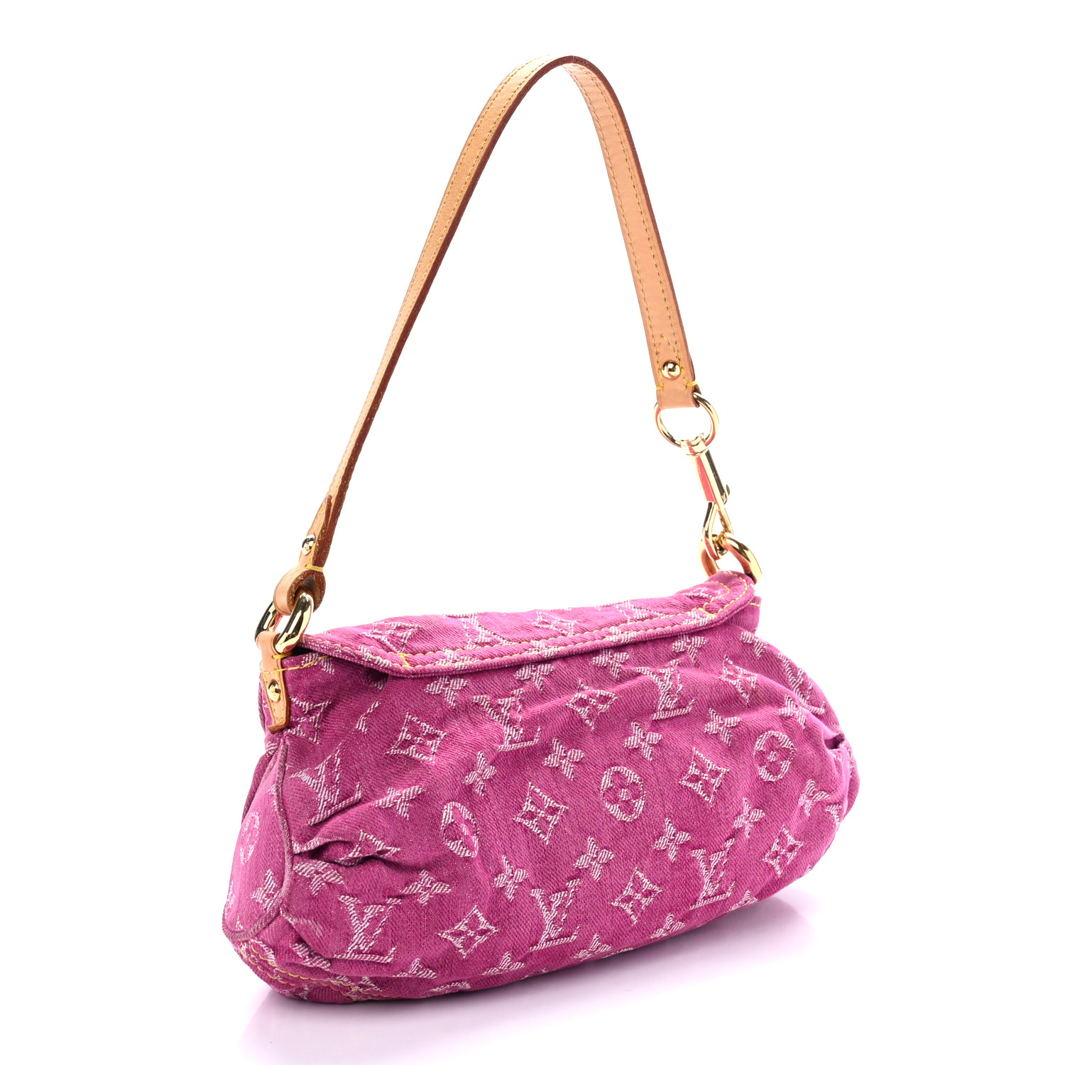 LOUIS VUITTON Monogram Denim Mini Pleaty Fuchsia 1249442