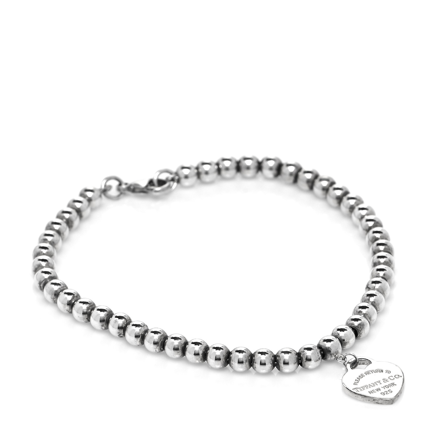 ☆TATIANA☆ Silver 925 Heart and Ball Ornament Bracelet BR17 Vintage Silver Tone 7 Inch Charm Bracelet With 