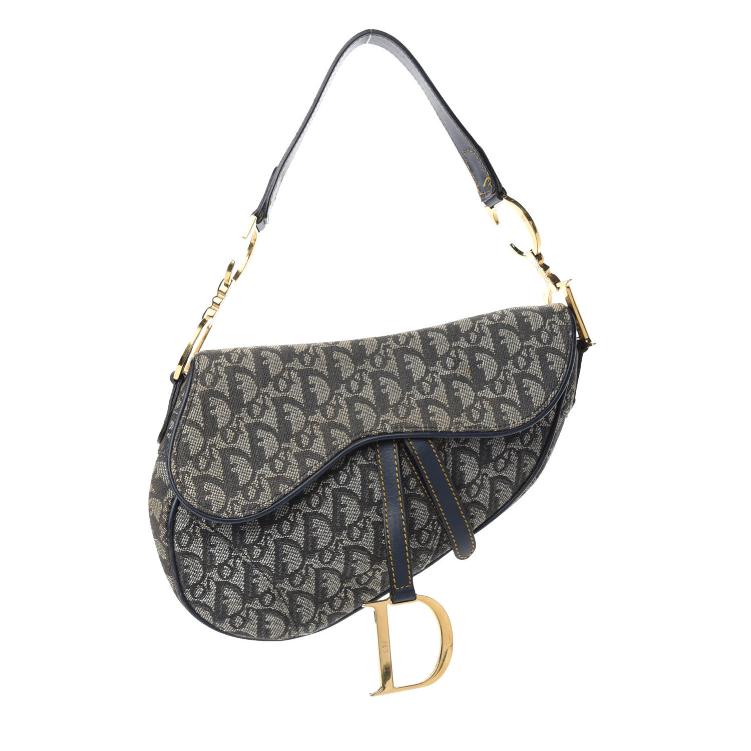 CHRISTIAN DIOR Monogram Saddle Bag Blue 930968 | FASHIONPHILE