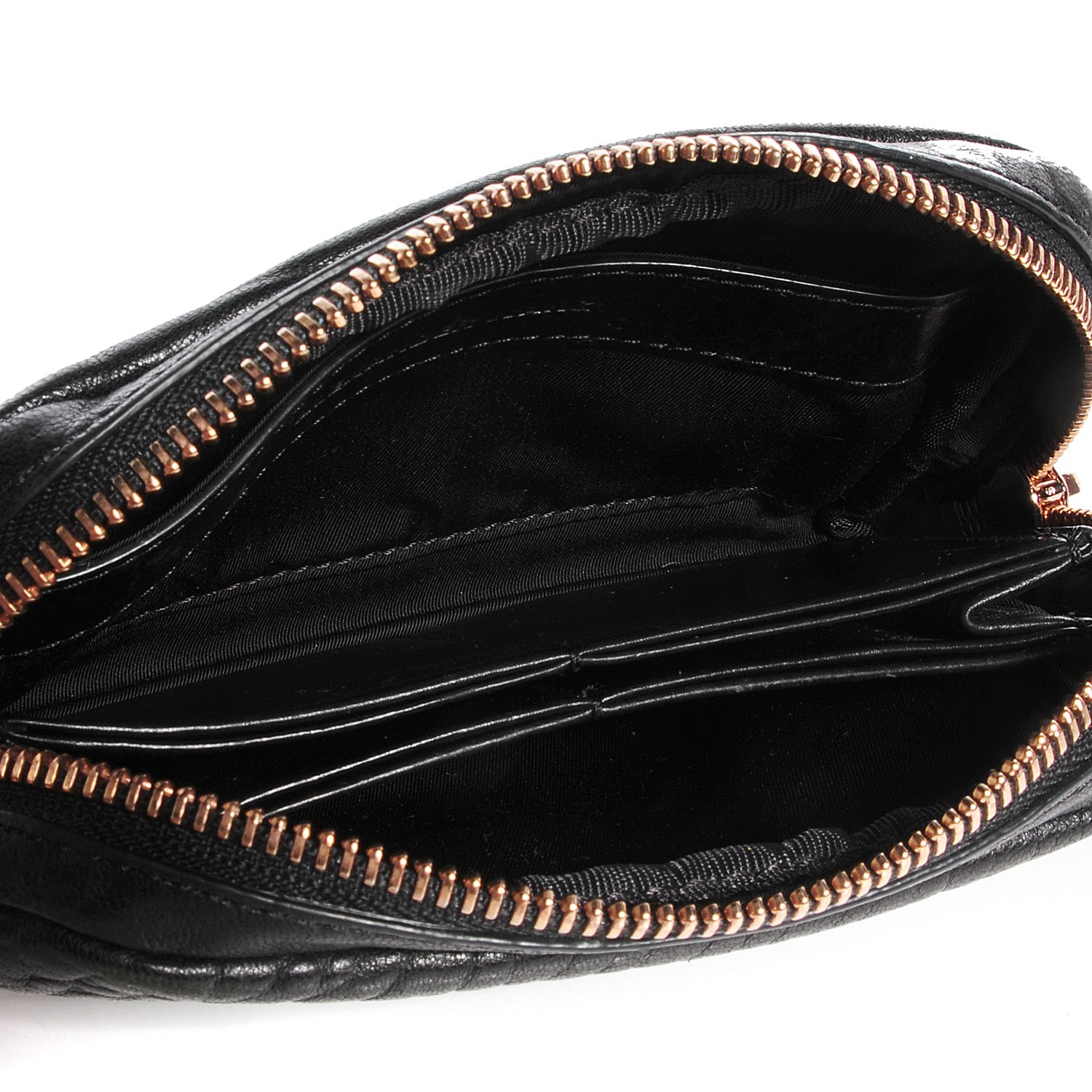 ALEXANDER WANG Pebbled Leather Large Fumo Wallet Black 91019