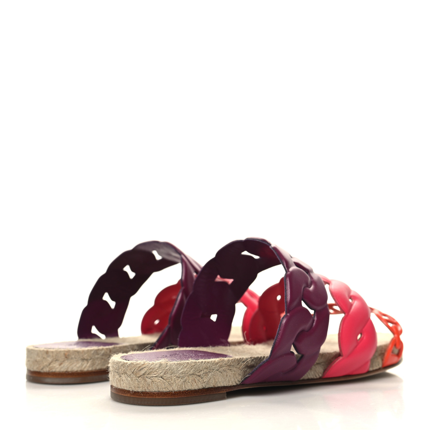 セール【HERMES】Espadrillas Gwen HERMES Nappa Gwen Espadrille Sandals 37 Multicolored Violet