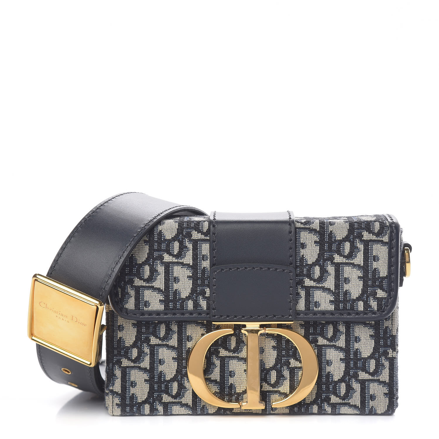 CHRISTIAN DIOR Oblique 30 Montaigne Box Bag Blue 480975