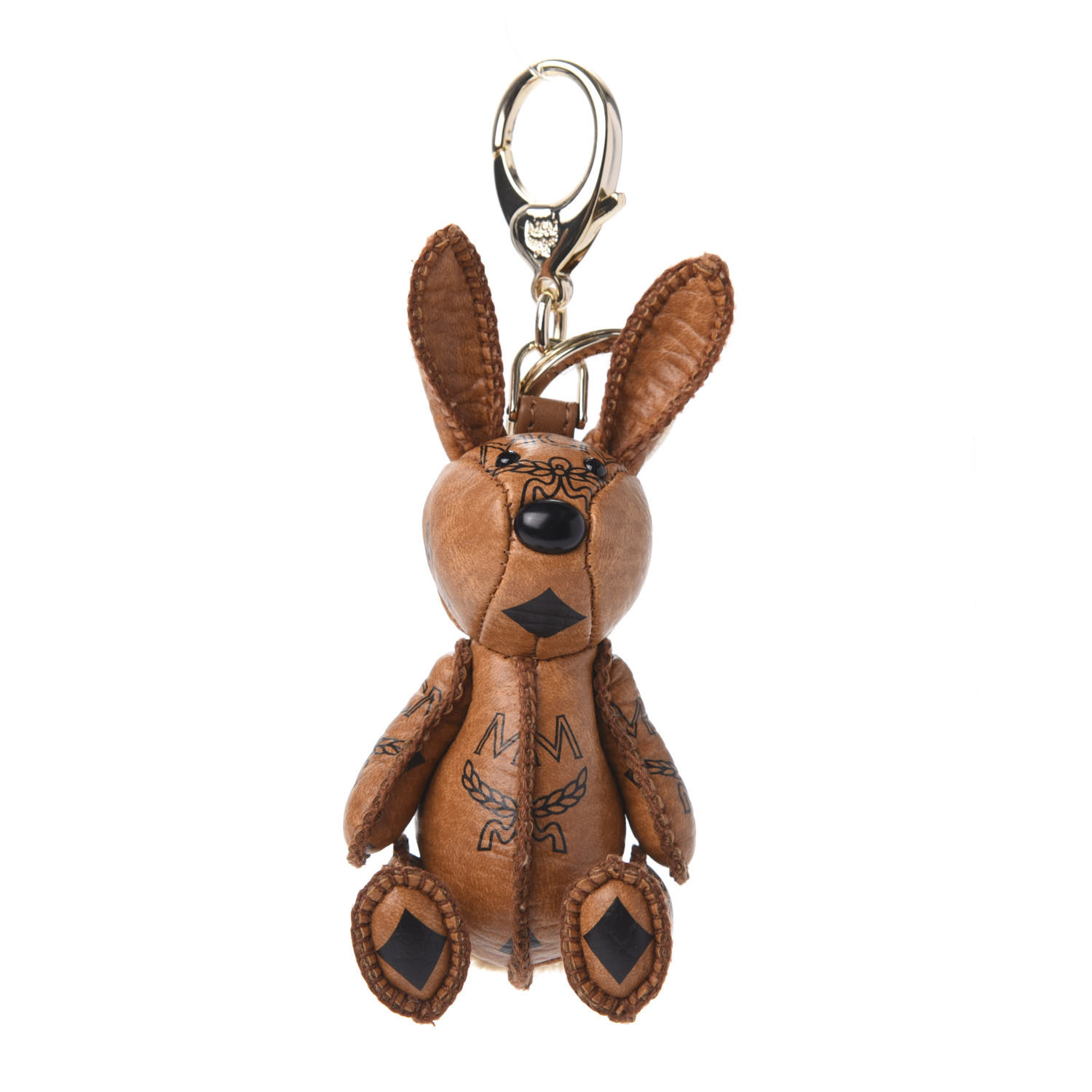 [MCM]★韓国人気★VISETOS WOOL DUCK CHARM MCM Visetos Rabbit Key Ring Bag Charm Cognac 623000