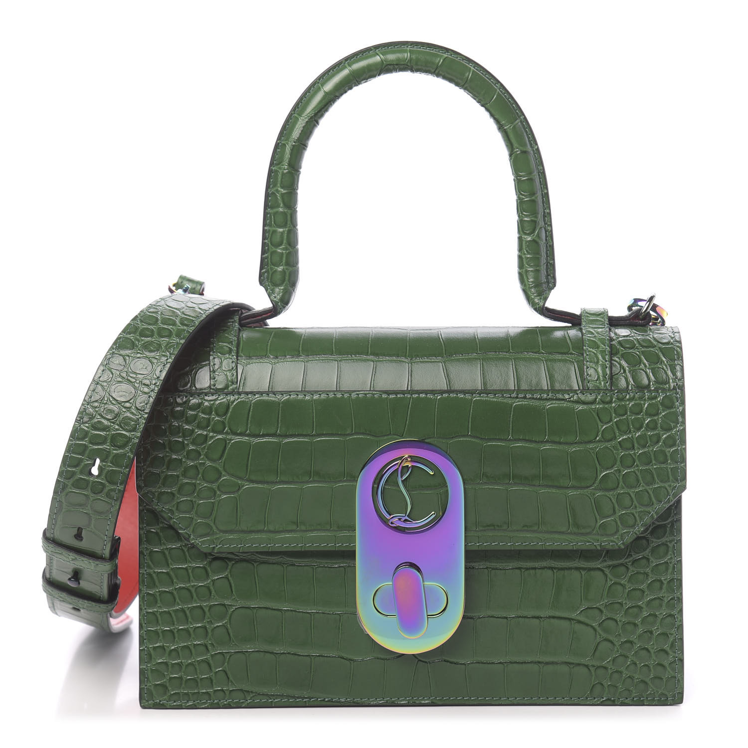 CHRISTIAN LOUBOUTIN Alligator Embossed Calfskin Elisa Top