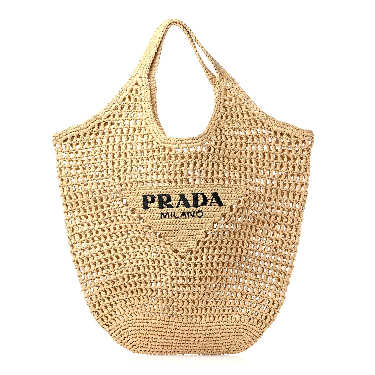 トートバッグ Prada Logo Embroidered Raffia Shopping Bag Prada Logo-embroidered Raffia Tote Bag In White | ModeSens