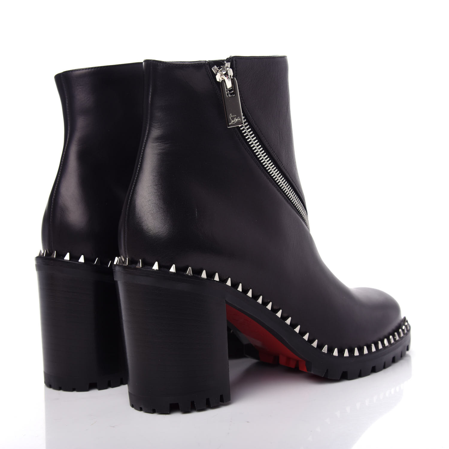 CHRISTIAN LOUBOUTIN Calfskin Spikes Birgitta Lug 70 Zip