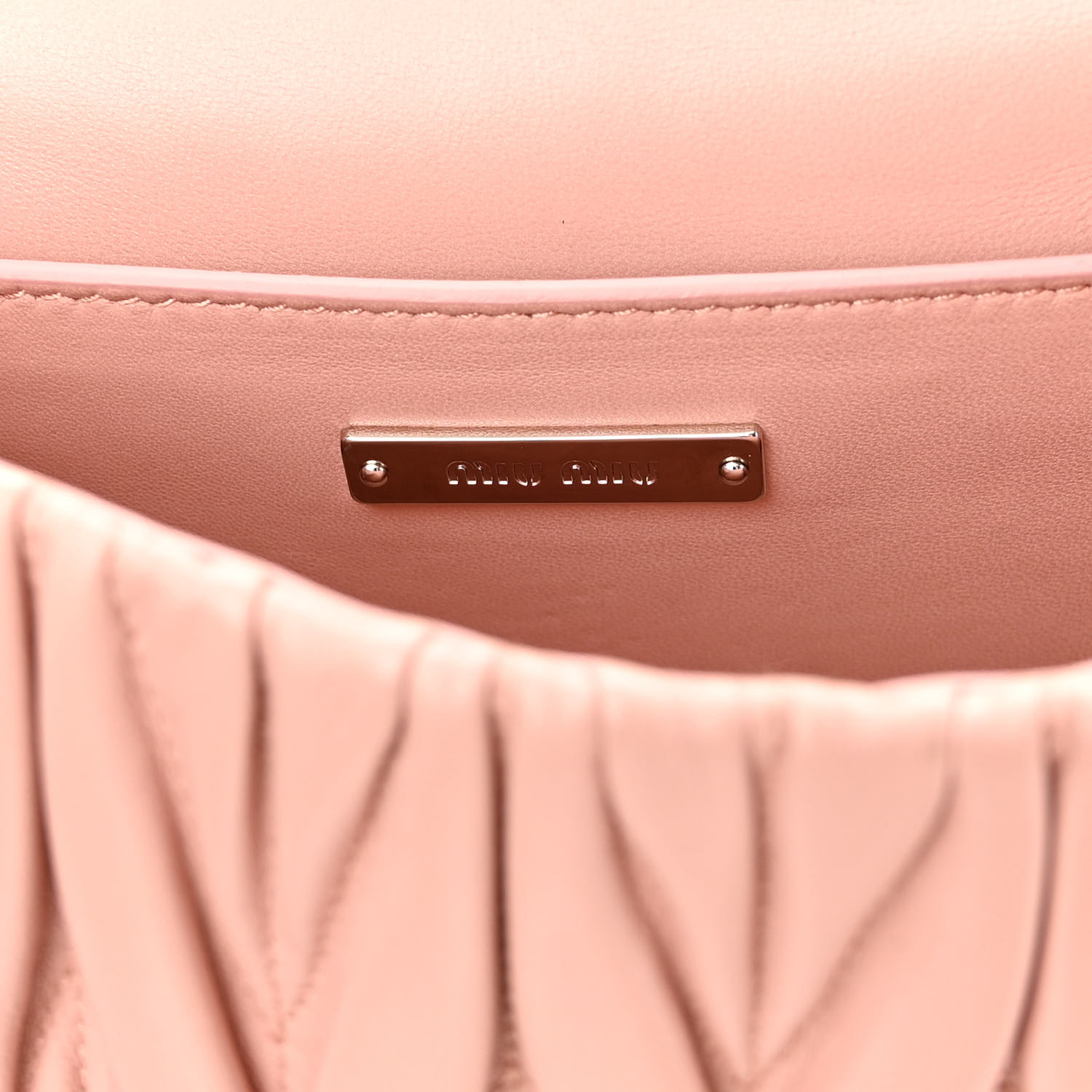 バッグ miu miu Matelasse Orchidea TU MIU MIU Nappa Matelasse Double Zip Crossbody Orchidea 400522