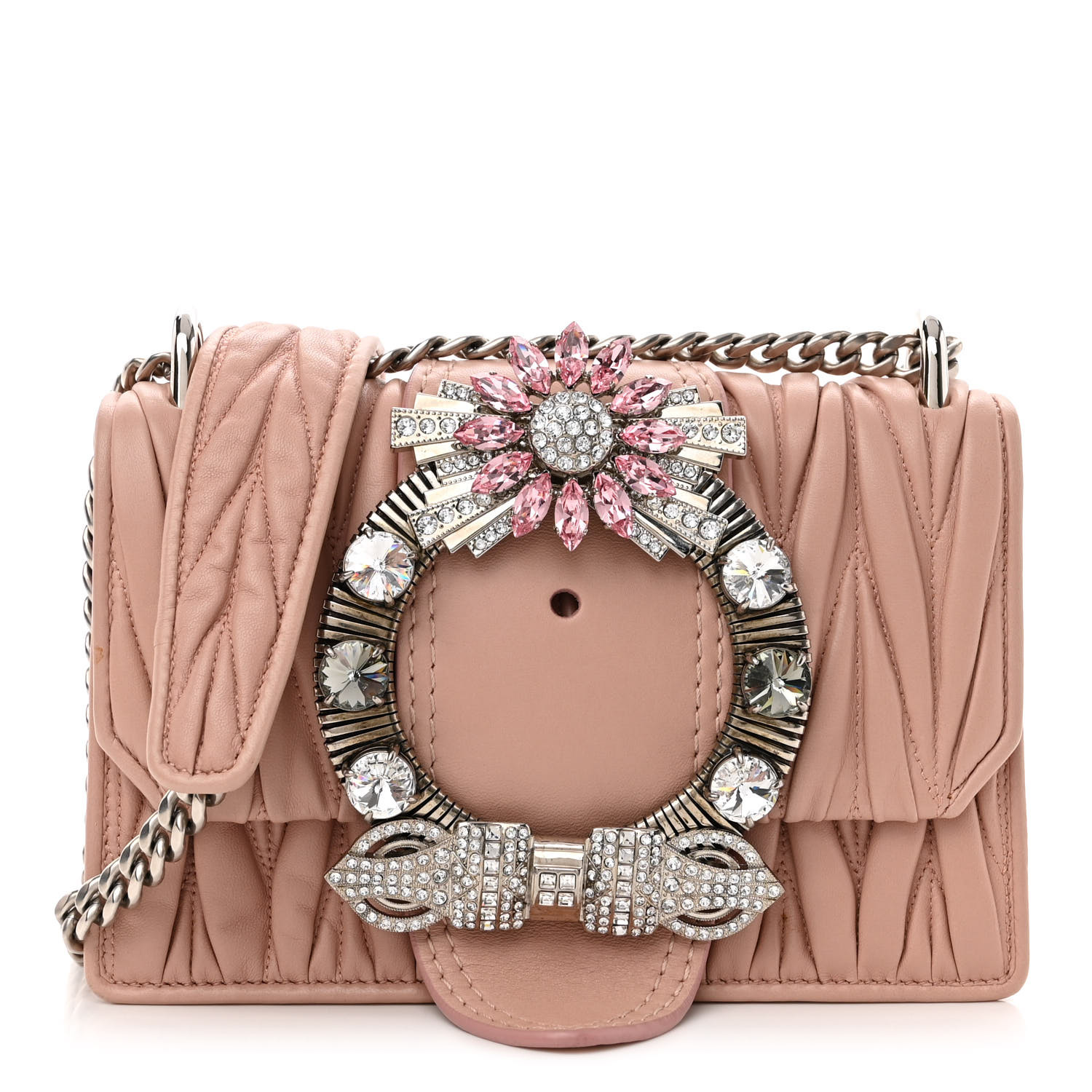 バッグ miu miu Matelasse Orchidea TU MIU MIU Nappa Matelasse Double Zip Crossbody Orchidea 400522