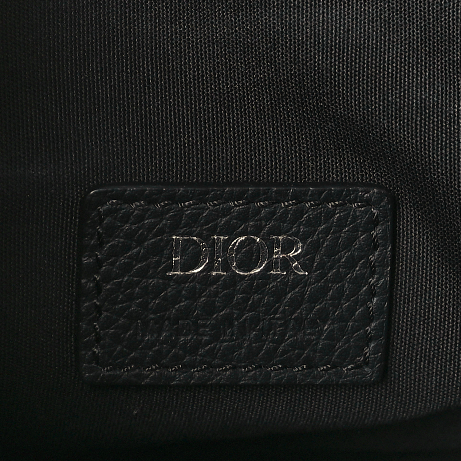 CHRISTIAN DIOR Grained Calfskin Mens Saddle Bag Black