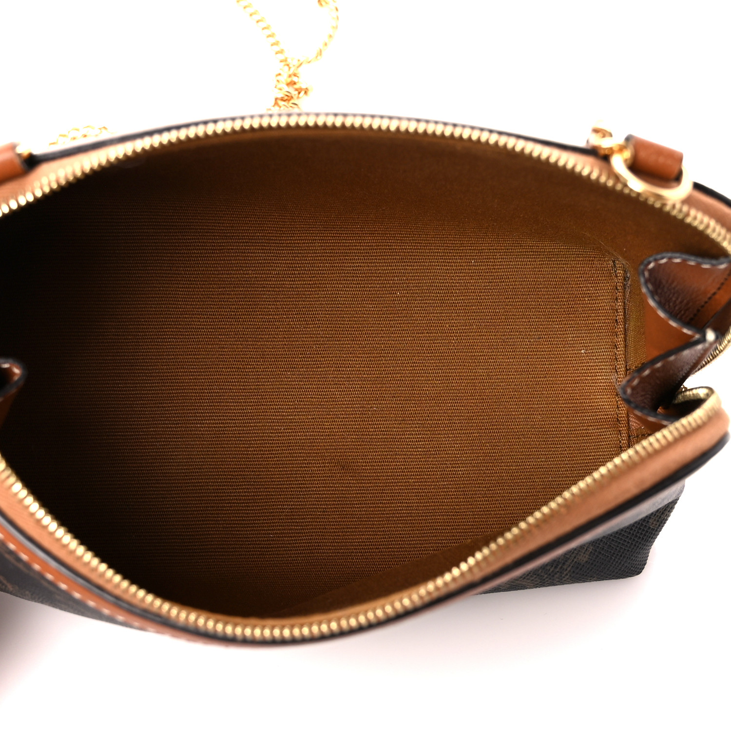 CELINE Lambskin Triomphe Canvas Embroidered Logo Clutch With