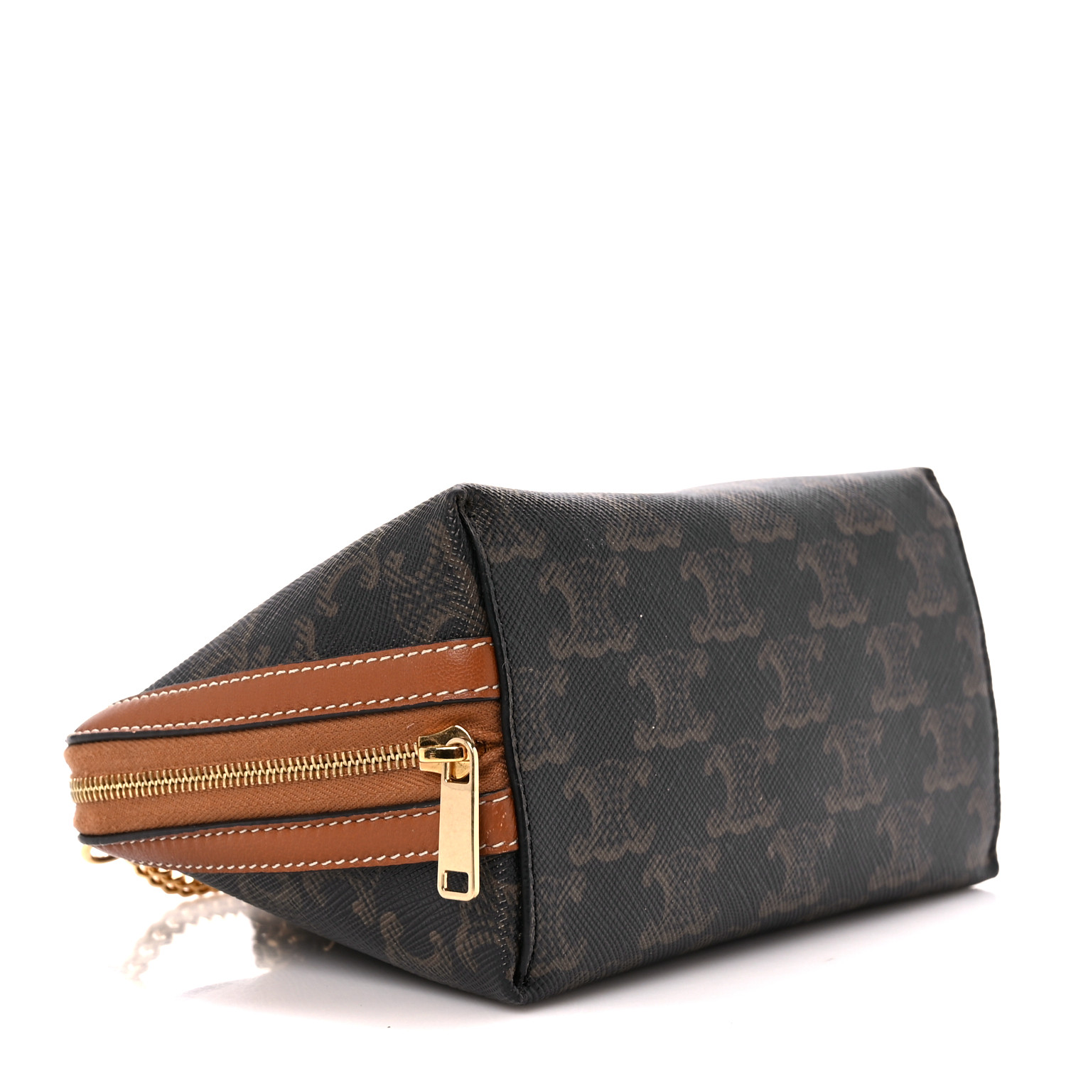 【国内発送】CLUTCH WITH CHAIN TRIOMPHE CANVAS LAMBSKINセール CELINE Lambskin Triomphe Canvas Embroidered Logo Clutch With