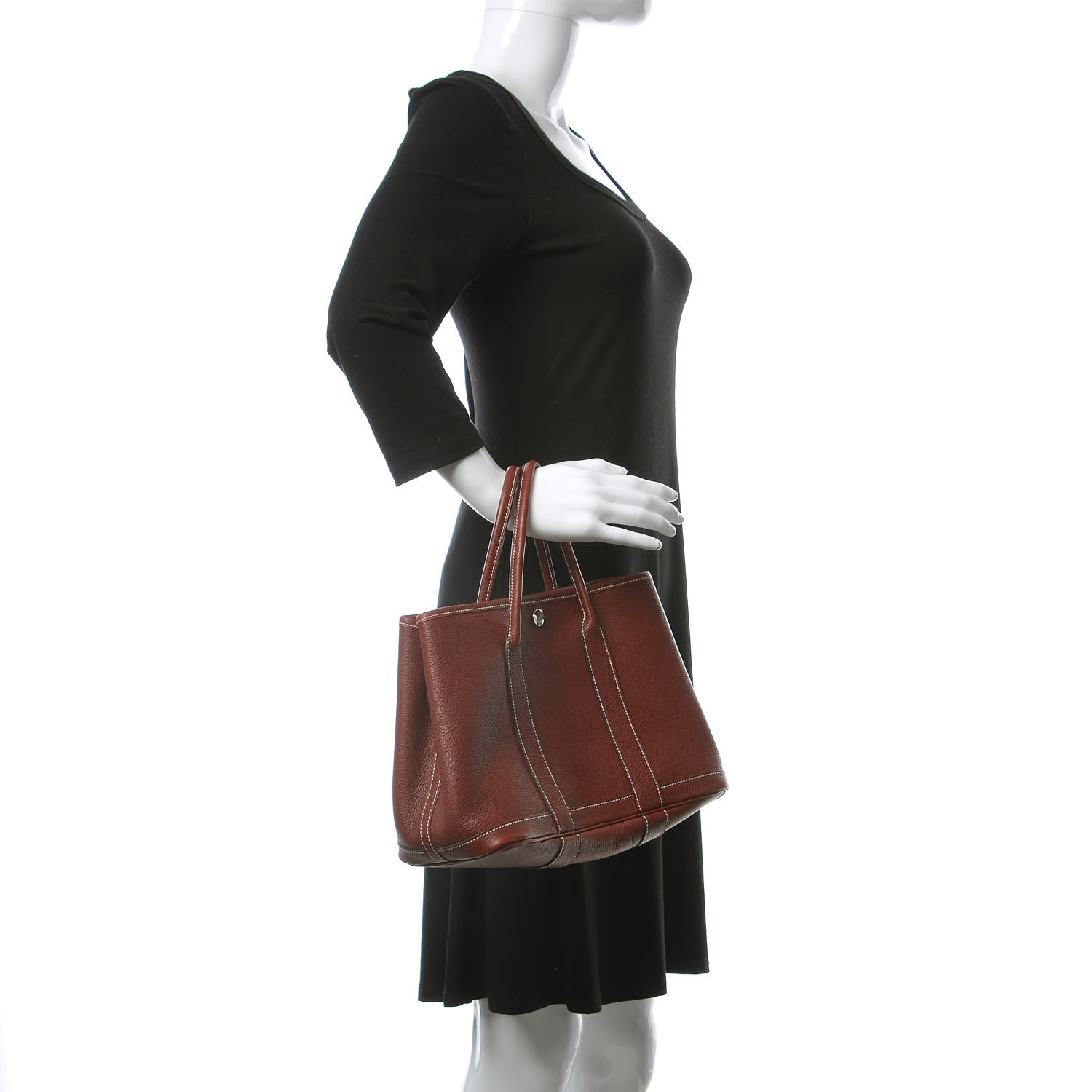 【キャンバス/Beton&Rouge H】HERMES Garden Party 30 TPM Hermes Garden Party bag 30/TPM Beton Negonda leather Silver
