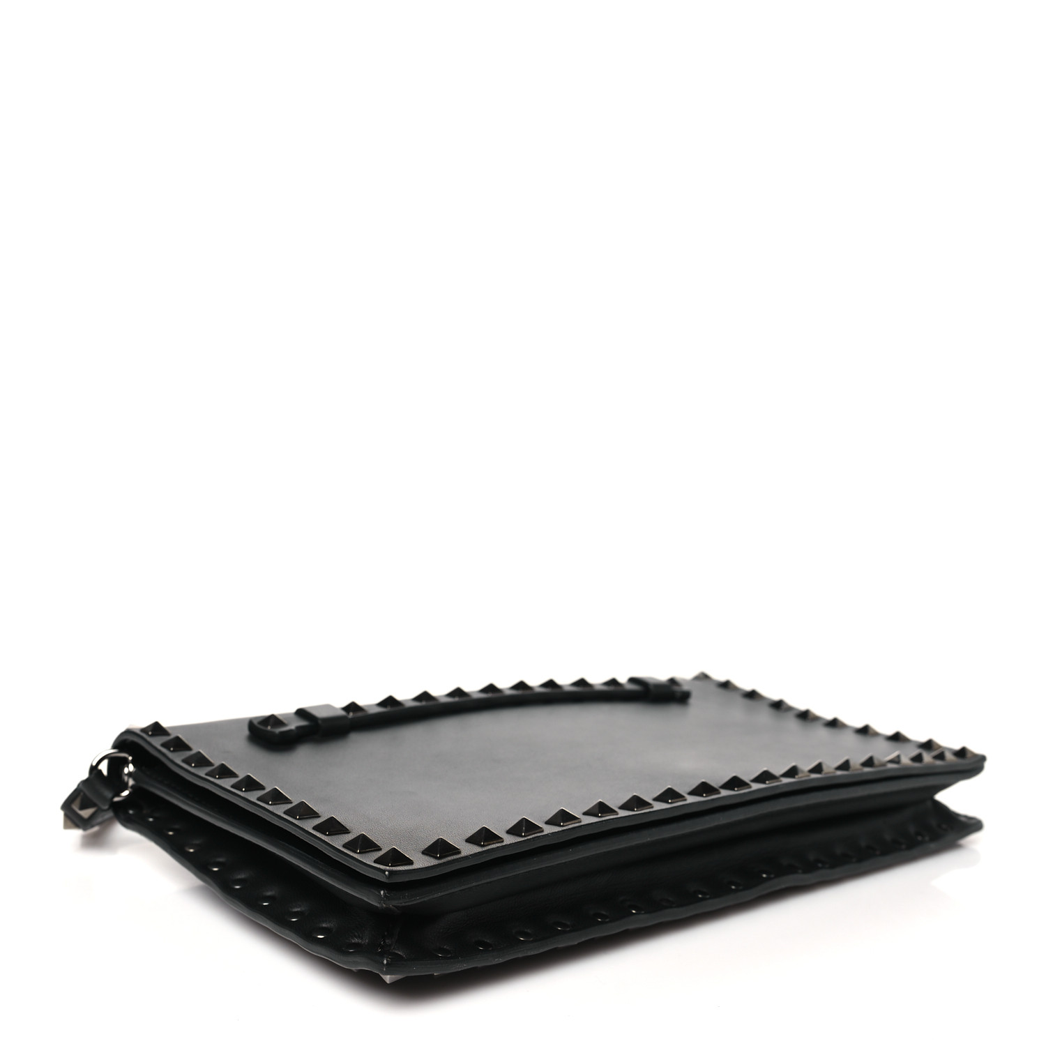 【関税負担】 VALENTINO ROCKSTUD STRAP CLUTCH Rockstud Metallic Grainy Calfskin Clutch Bag for Woman in