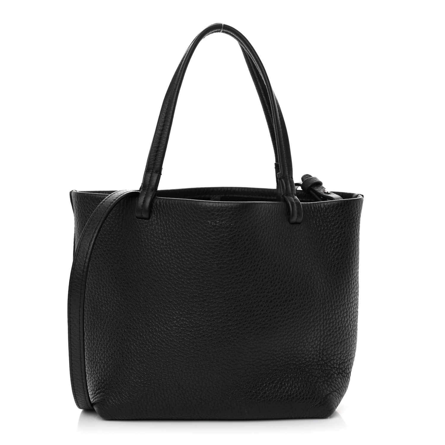 【The Row】Small Park Tote in Grained Calfskin Leather Black Small Park Tote Bag Black in Leather – The Row