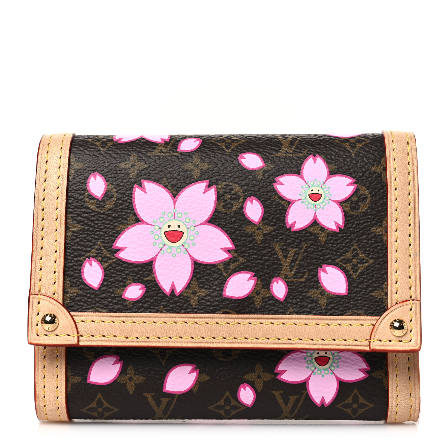 [Archivepke] Gem wallet (Cherry tea) / 税込み Cherry Blossom Zipper Wallet - Sakura Flower Springtime