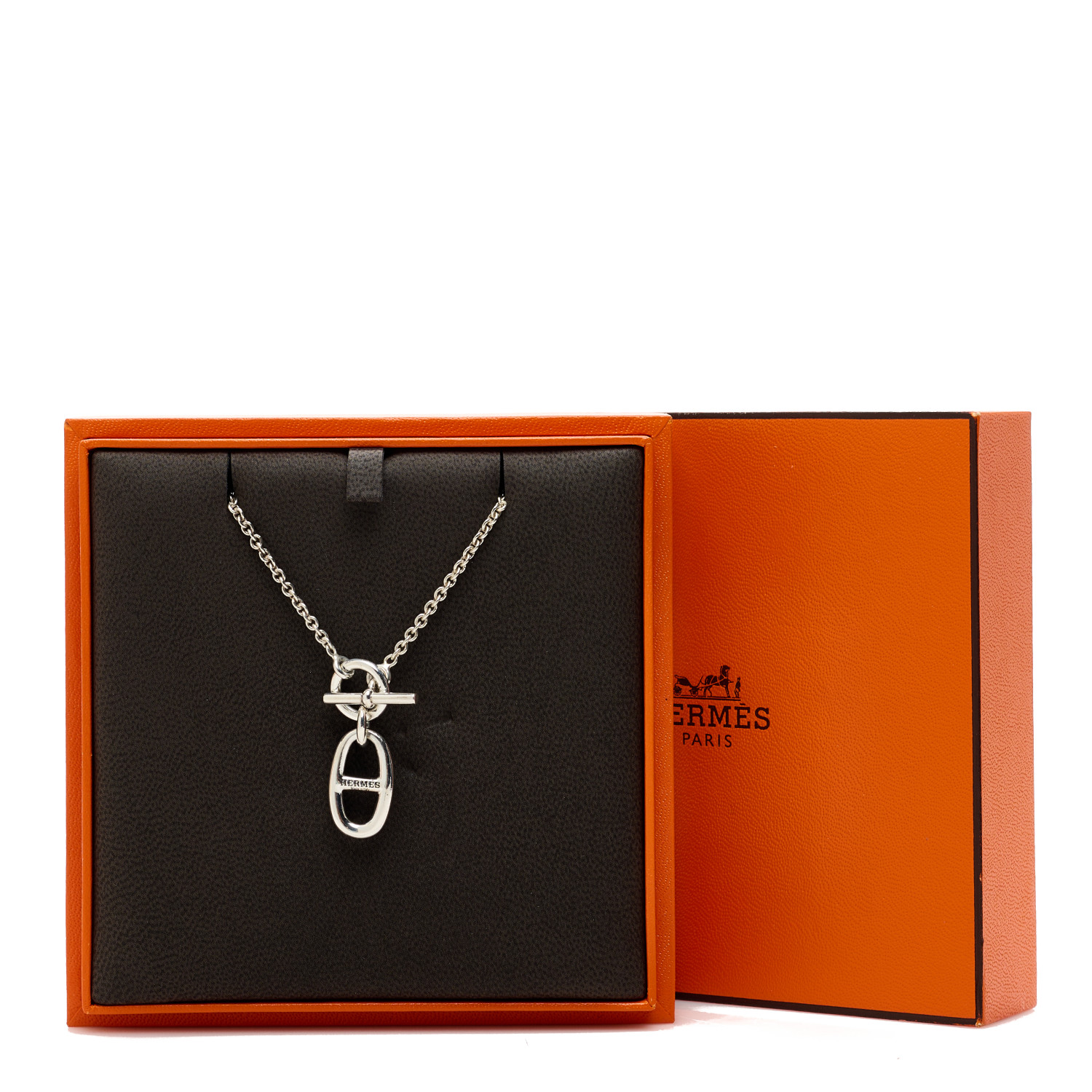 （HERMES）Chaine d'Ancre pendant HERMES Sterling Silver Amulette Chaine d'Ancre Necklace