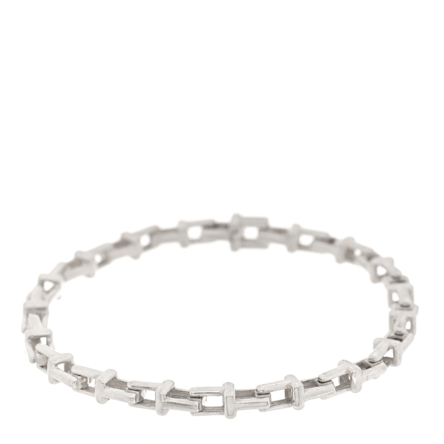 Authentic TIFFANY &co T Narrow Chain Bracelet in 18 Karat