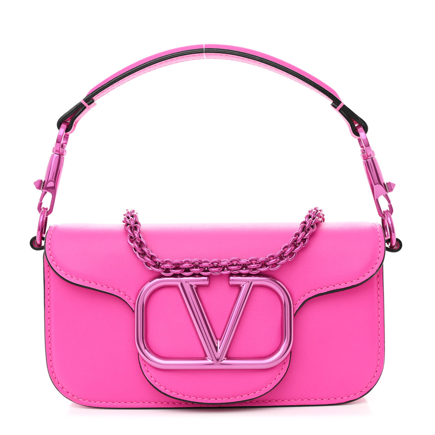 ショルダーバッグ・ポシェット Valentino Garavani Borsa A Spalla Loco Piccola In Pelle Small Valentino Garavani Locò Denim Shoulder Bag With