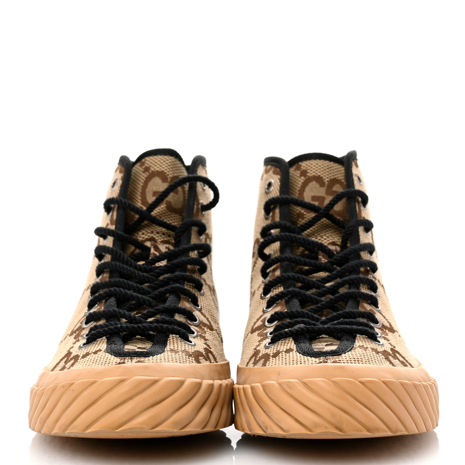 GUCCI Monogram Jumbo GG New Lace Papin Mens Tortuga High Top