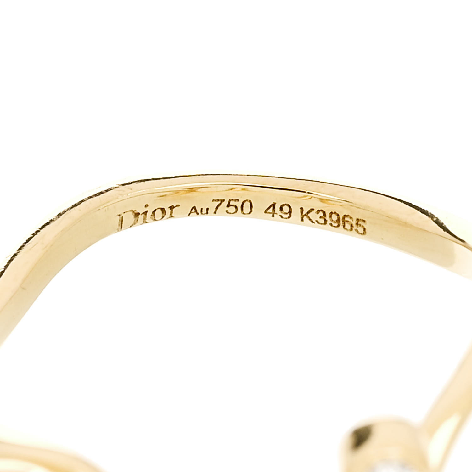 Dior 750ゴールド 「oui」リング 50サイズ すぐお届け◇DIOR◇OUI リング*イエローゴールド*送料関税無