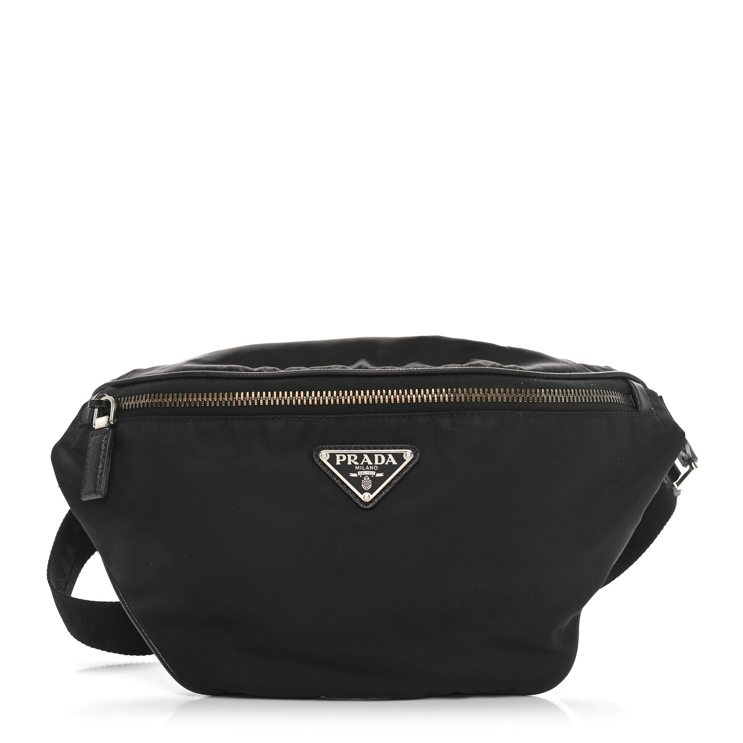 PRADA Tessuto Re-Nylon Saffiano Belt Bag Black 1660373