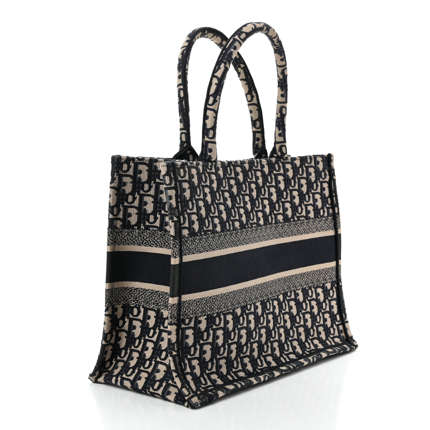 クリスチャンたディオール CHRISTIAN DIOR Oblique Medium Book Tote Blue Multicolor