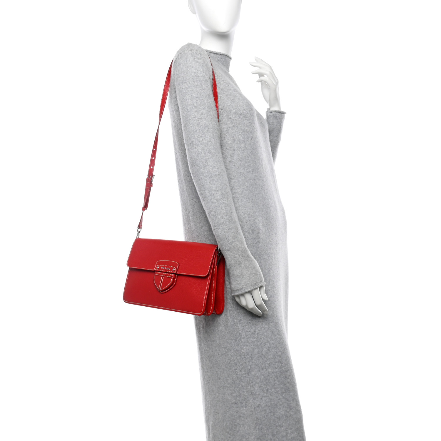 プラダ PRADA ボストン BL0283 CINGHIALE CUOIO PRADA City Calf Cinghiale Crossbody Bag Rubino 1663990