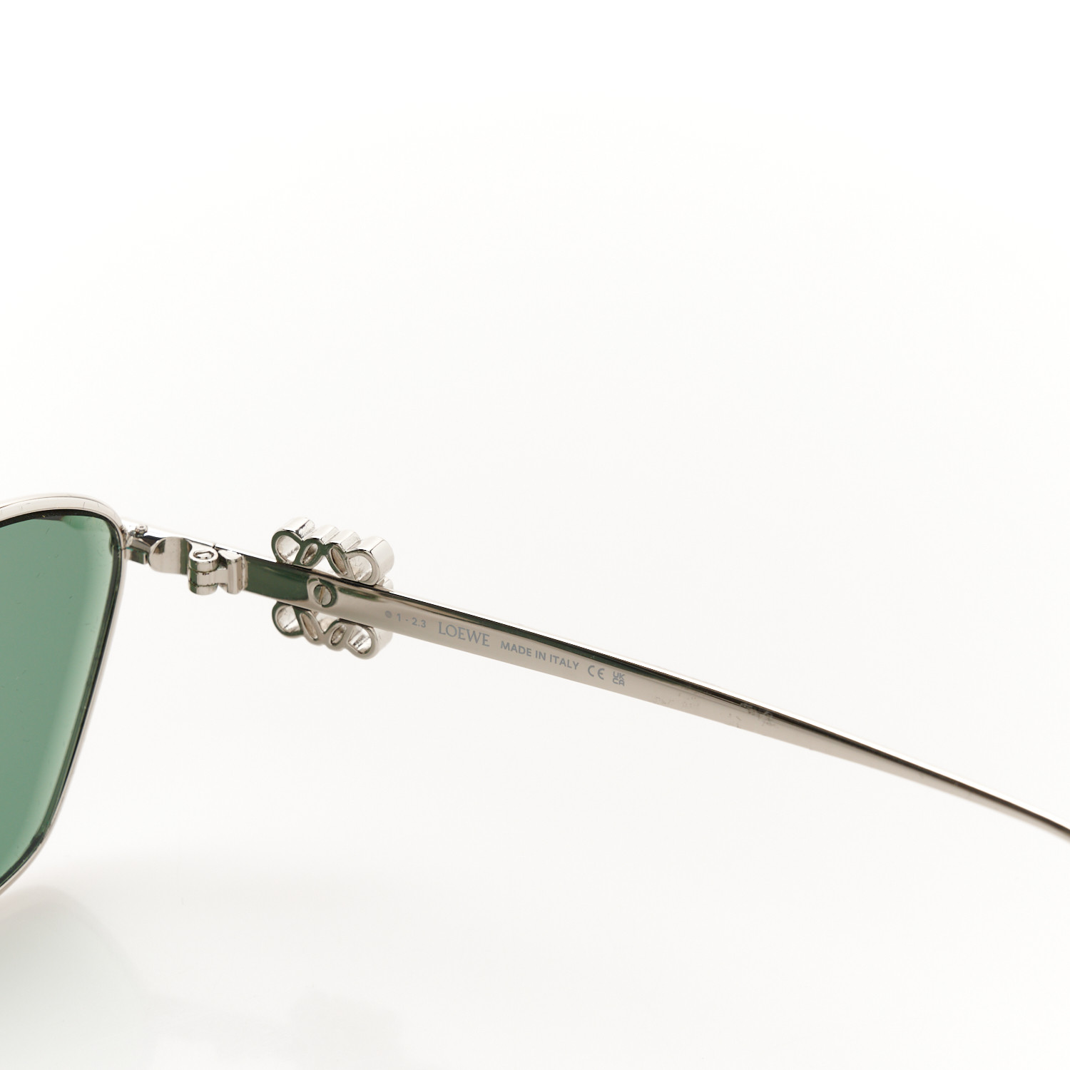 LOEWE Metal Cat Eye Sunglasses LW40115U Silver Green 1661768