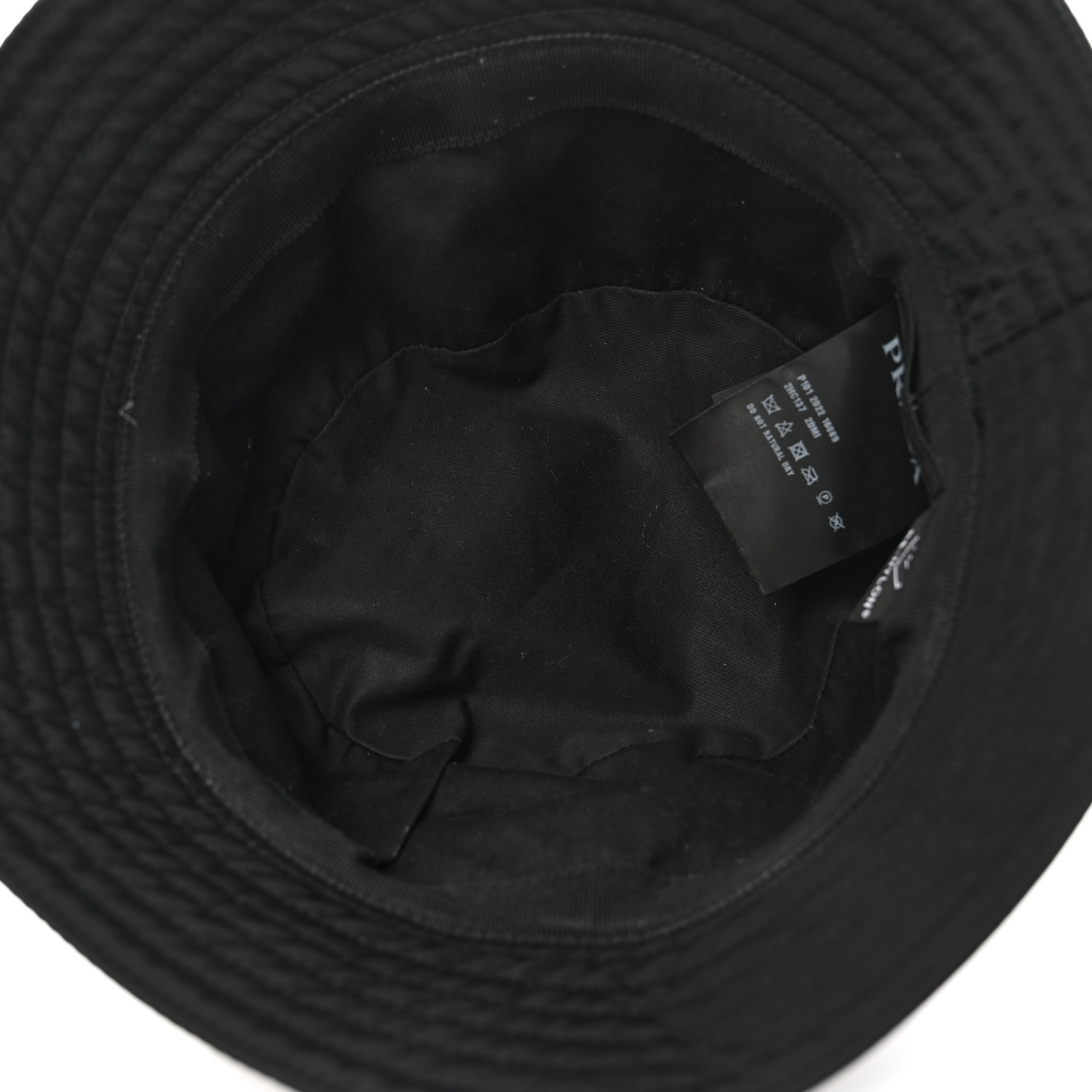 PRADA Re-Nylon Metal Triangle Logo Womens Bucket Hat XL