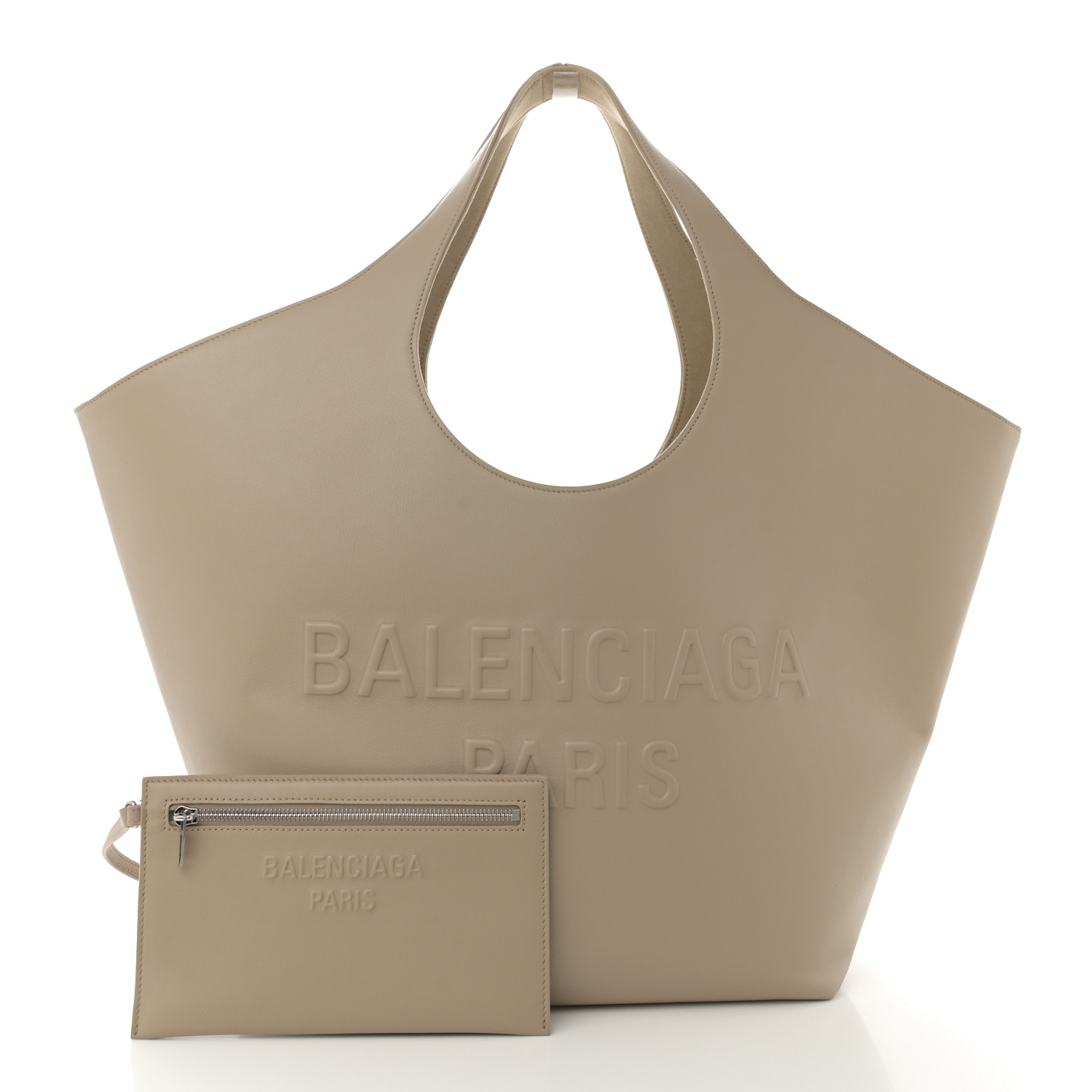 BALENCIAGA Smooth Calfskin Mary Kate Tote Taupe 1668573