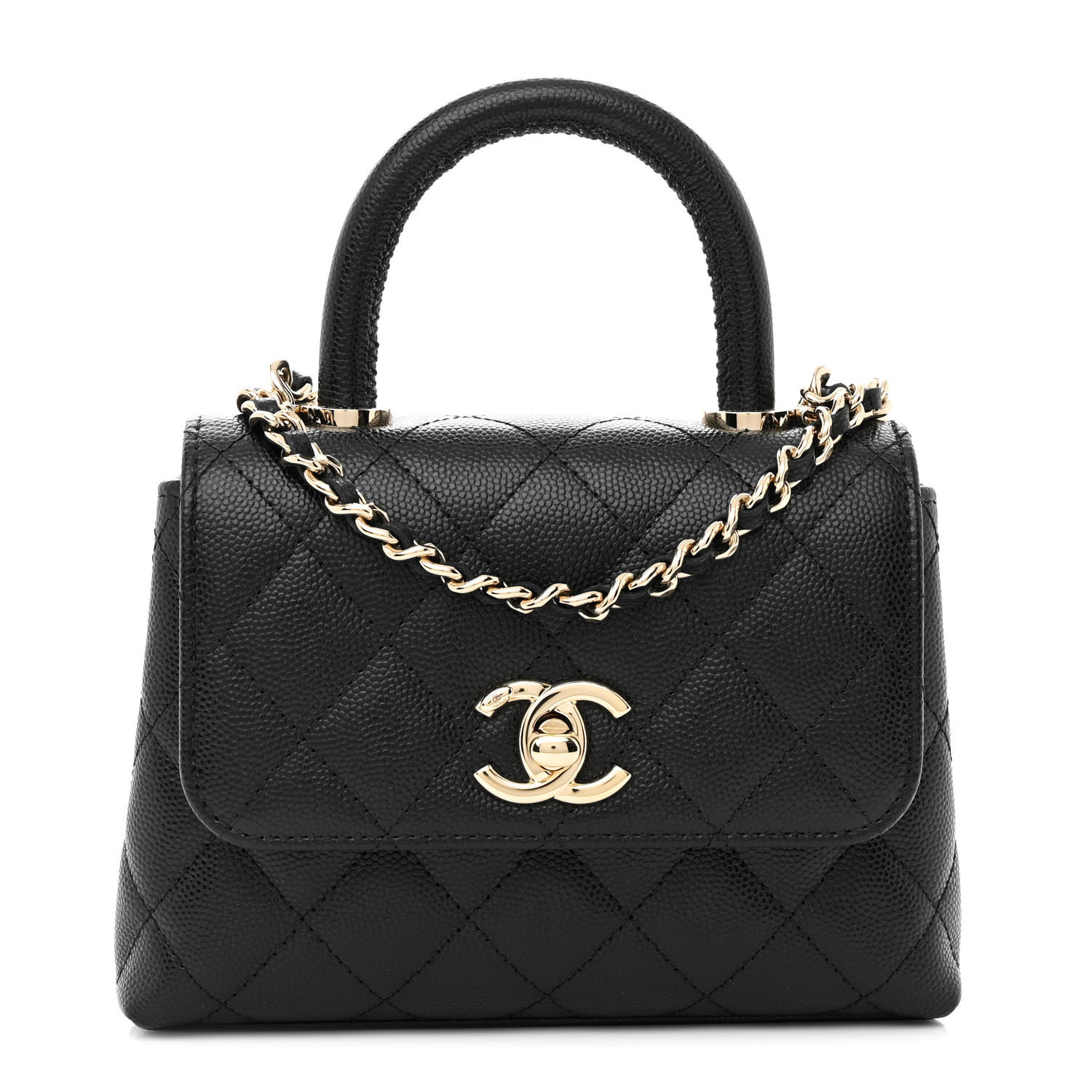 ショルダーバッグ・ポシェット × ヴィンテージ(中古) Chanel Caviar Coco Handle 28 CHANEL CoCo Handle 28 Chain Shoulder Bag Calfskin Green | eBay
