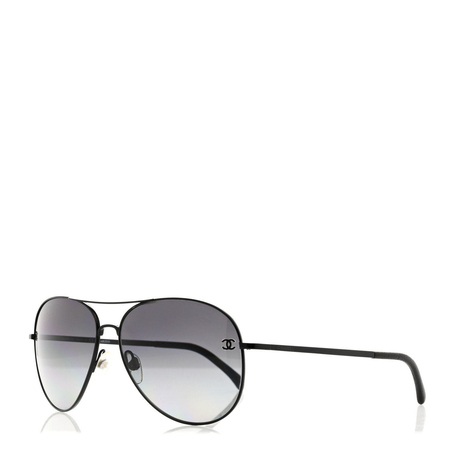 CHANEL Polarized Aviator CC Sunglasses 4189-T-Q Black