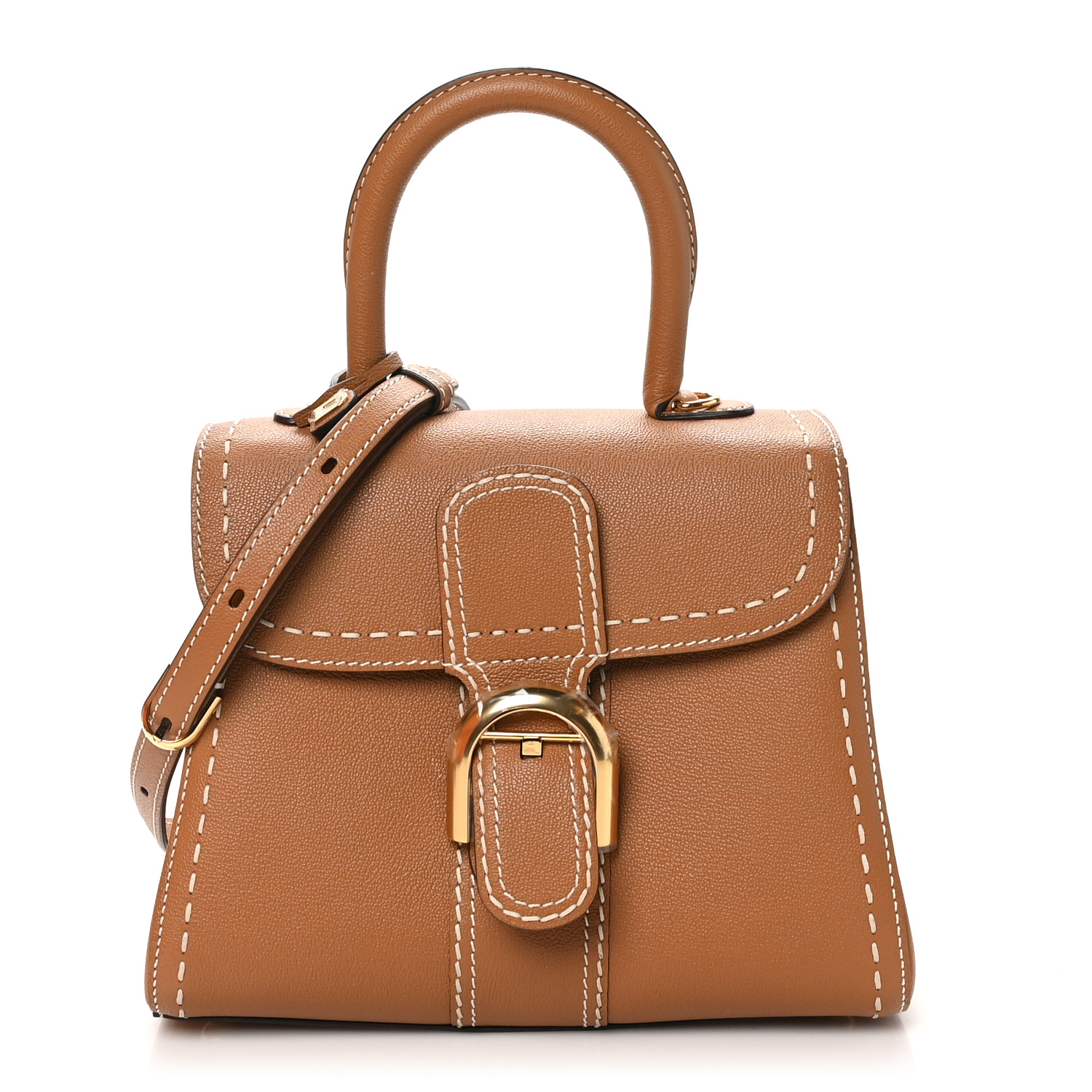 ★COURONNE★ Delica Pouch_RCAEX25147GRL DELVAUX Grained Rodeo Calfskin Surpique PM Brillant Satchel