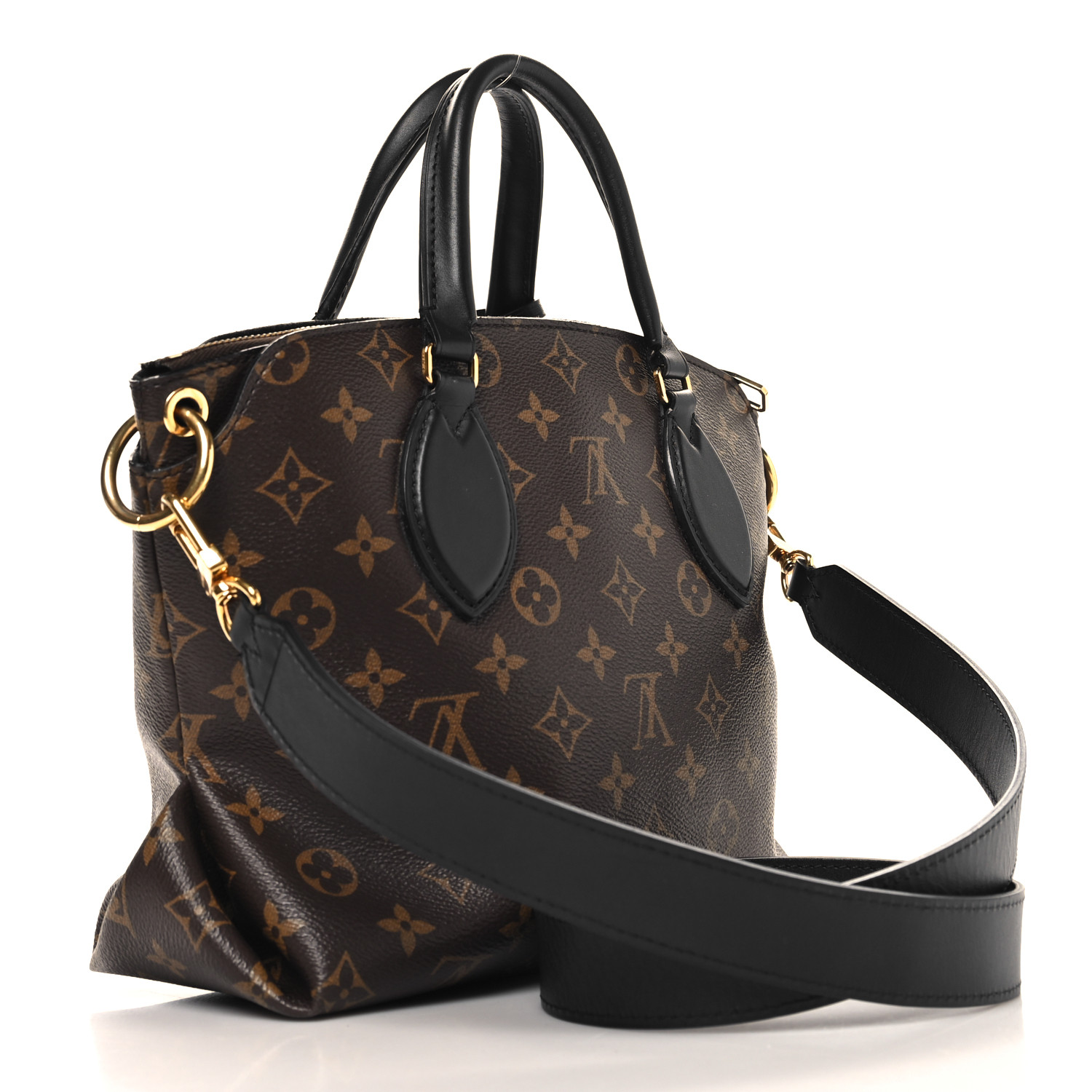 LOUIS VUITTON Monogram Flower Zipped Tote PM Black 1657404